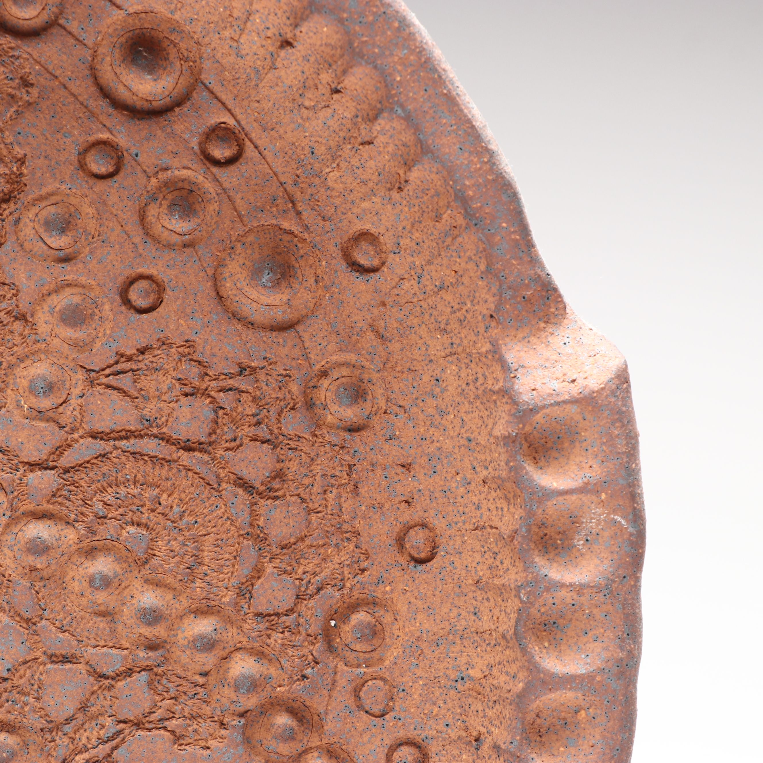 Polychrome Glazed Tray with Unglazed Ceramic Tray