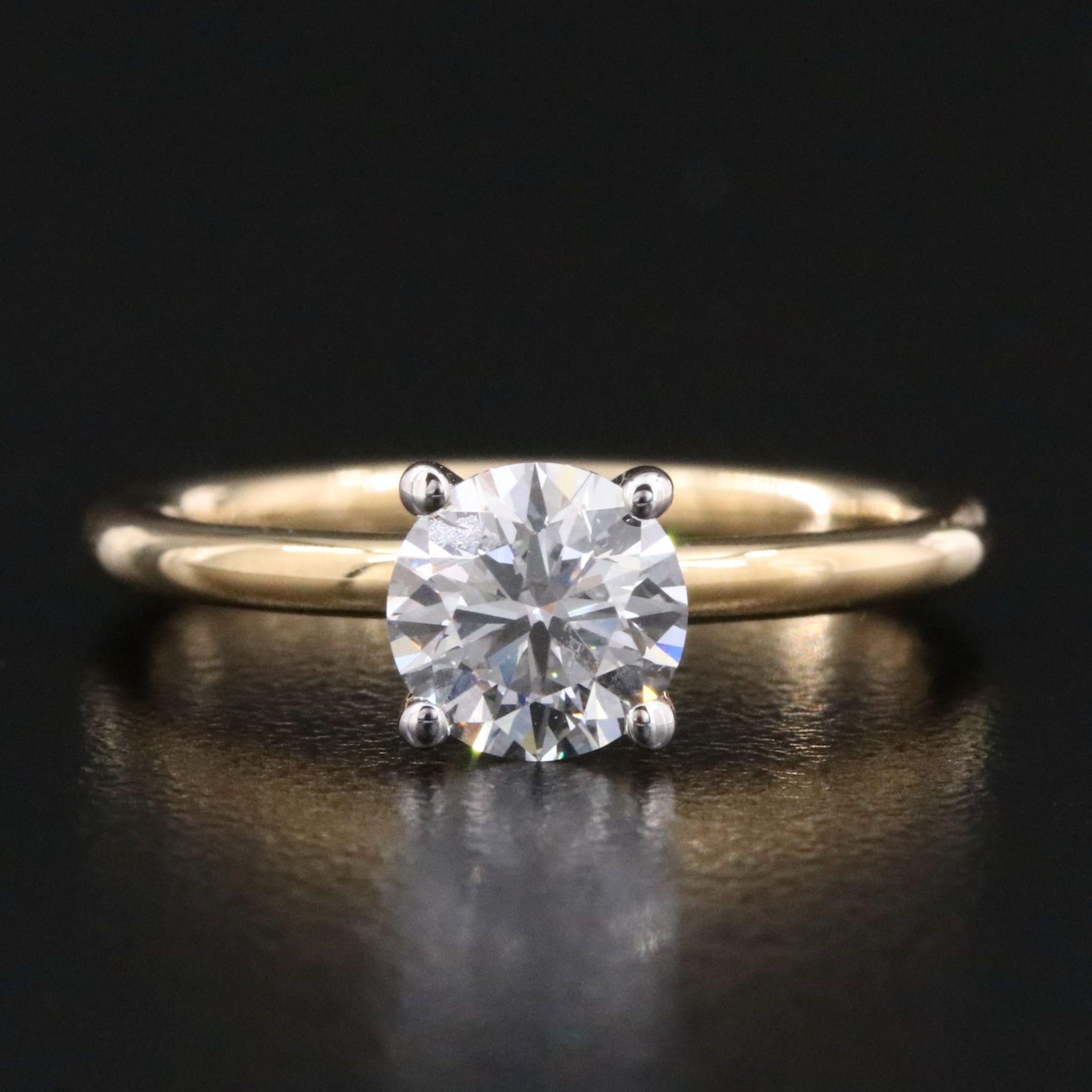 14K 1.00 CT Lab Grown Diamond Solitaire Ring with Online GCAL Report