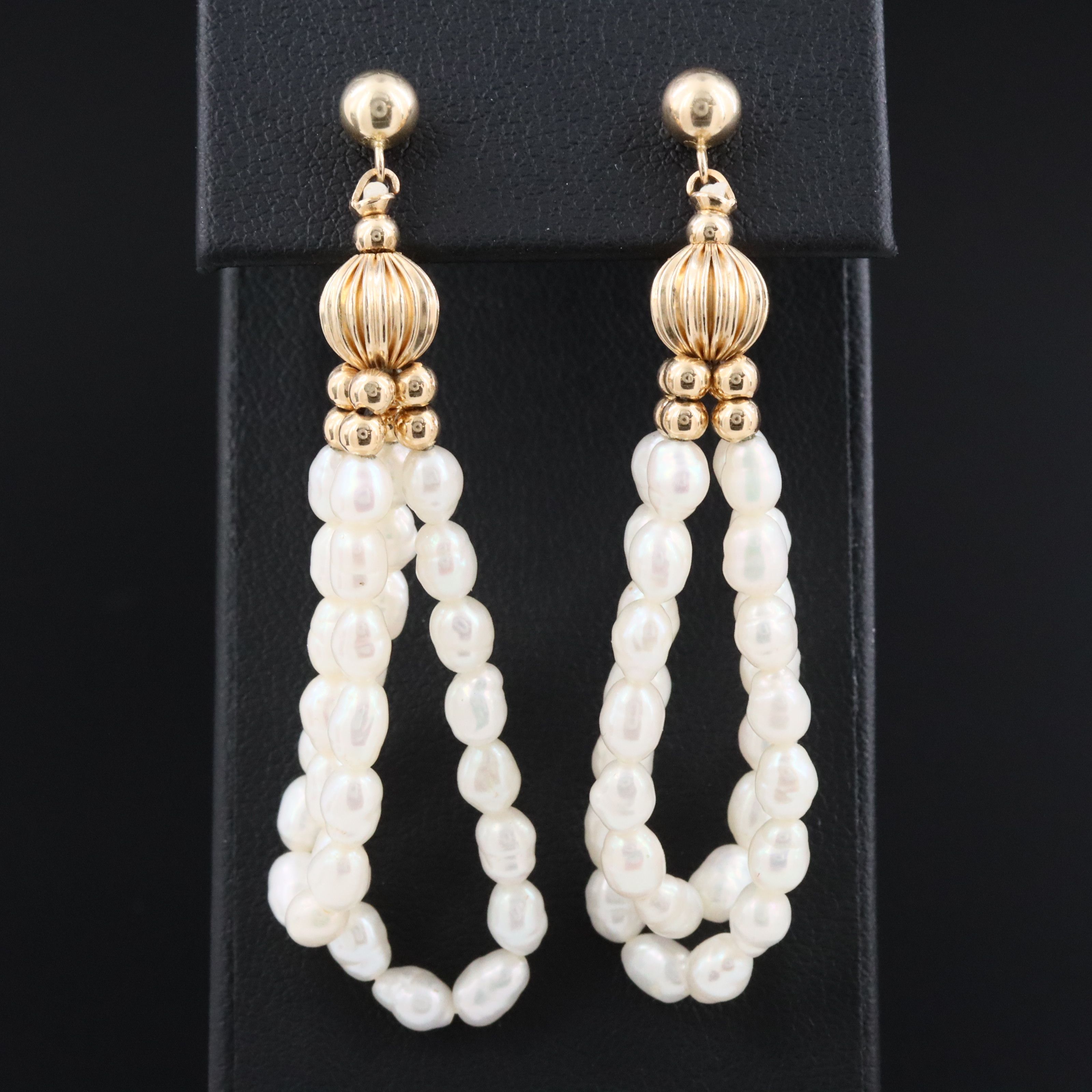 Pearl Hoop Earrings with 14K Findings