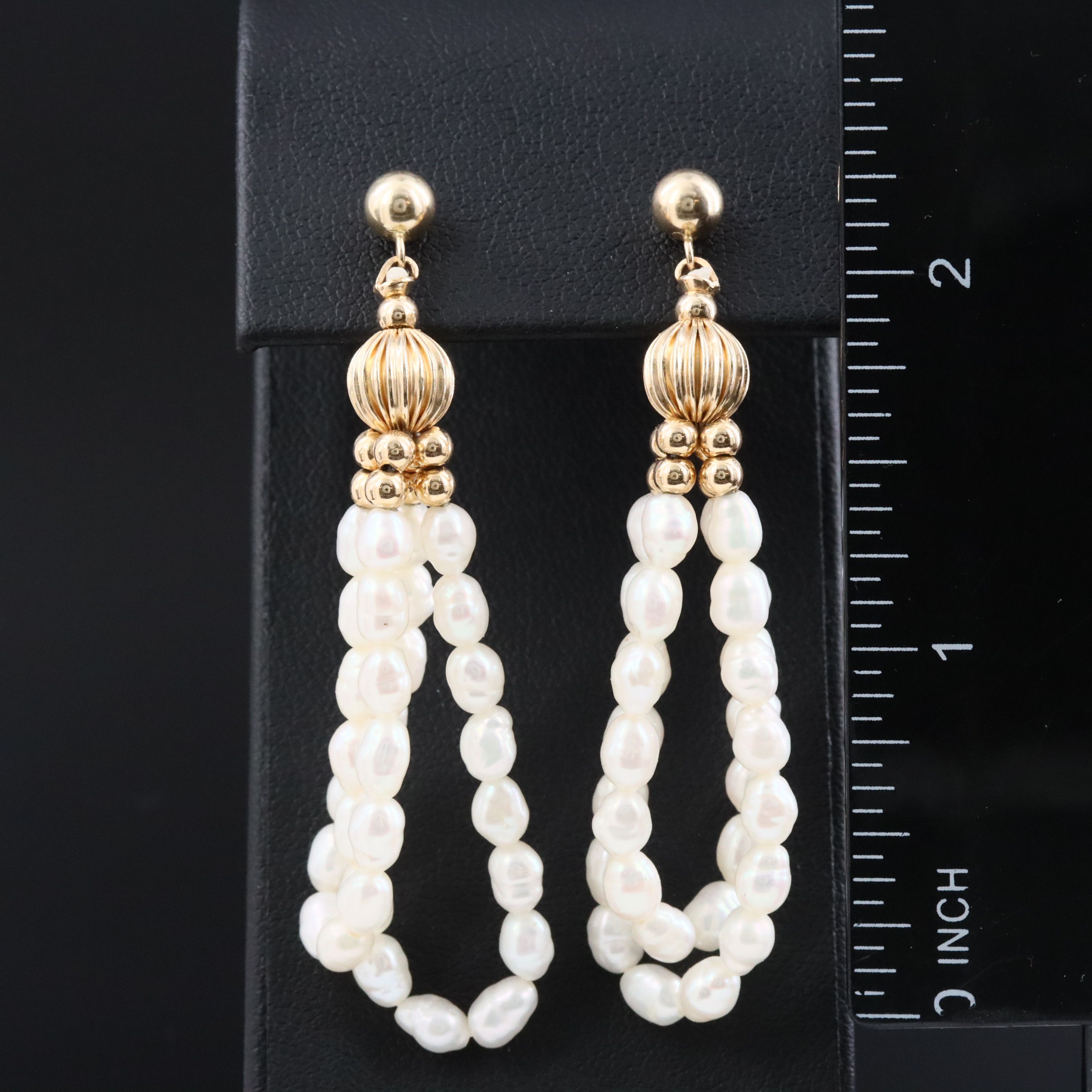 Pearl Hoop Earrings with 14K Findings