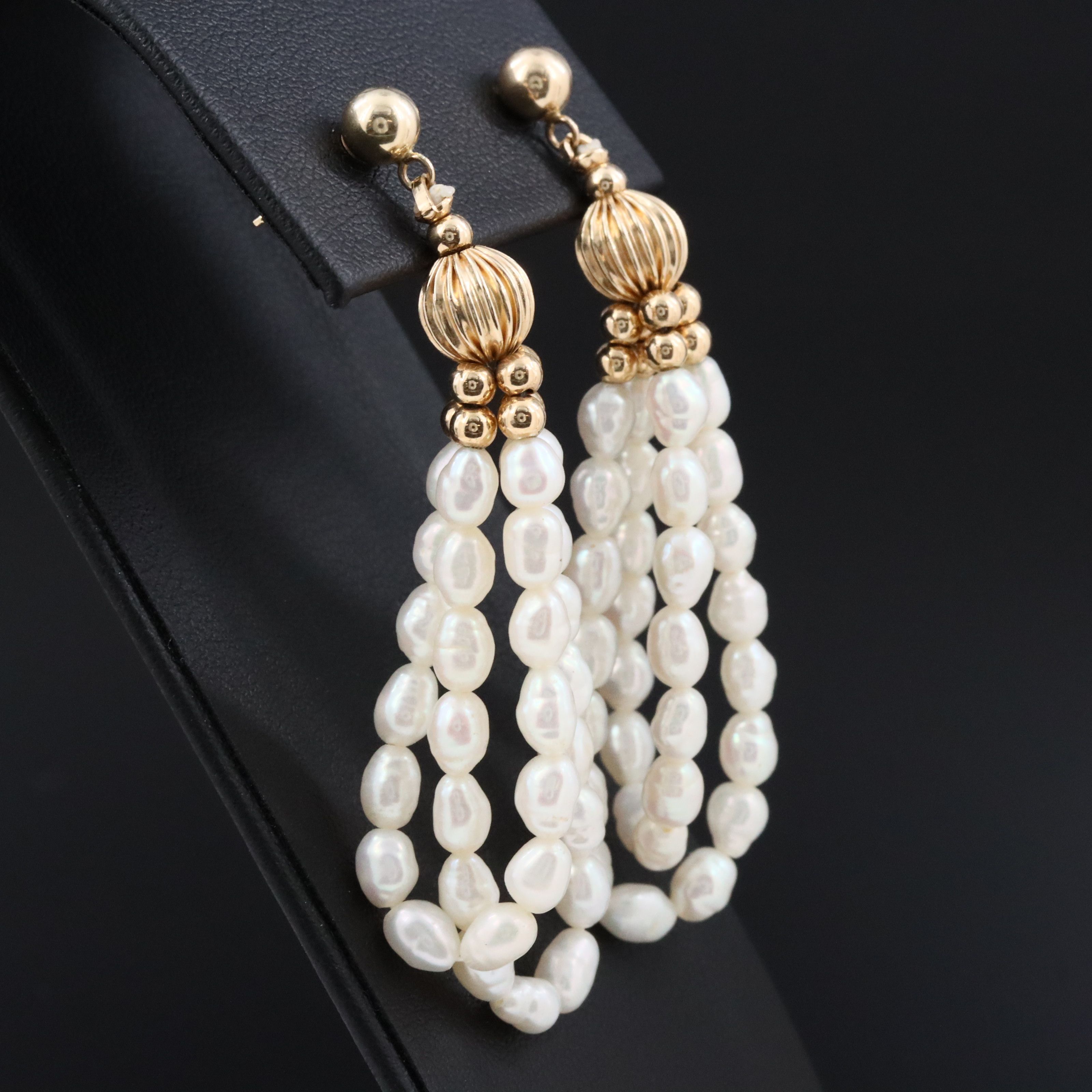 Pearl Hoop Earrings with 14K Findings