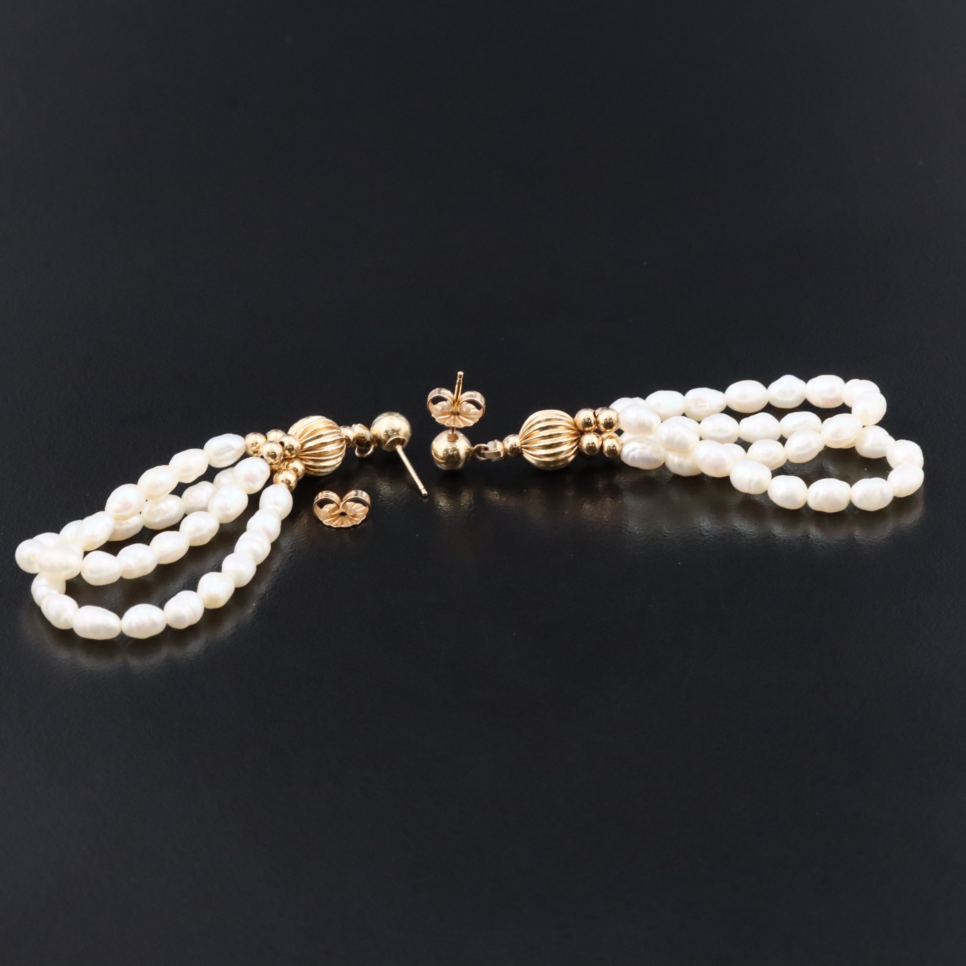 Pearl Hoop Earrings with 14K Findings