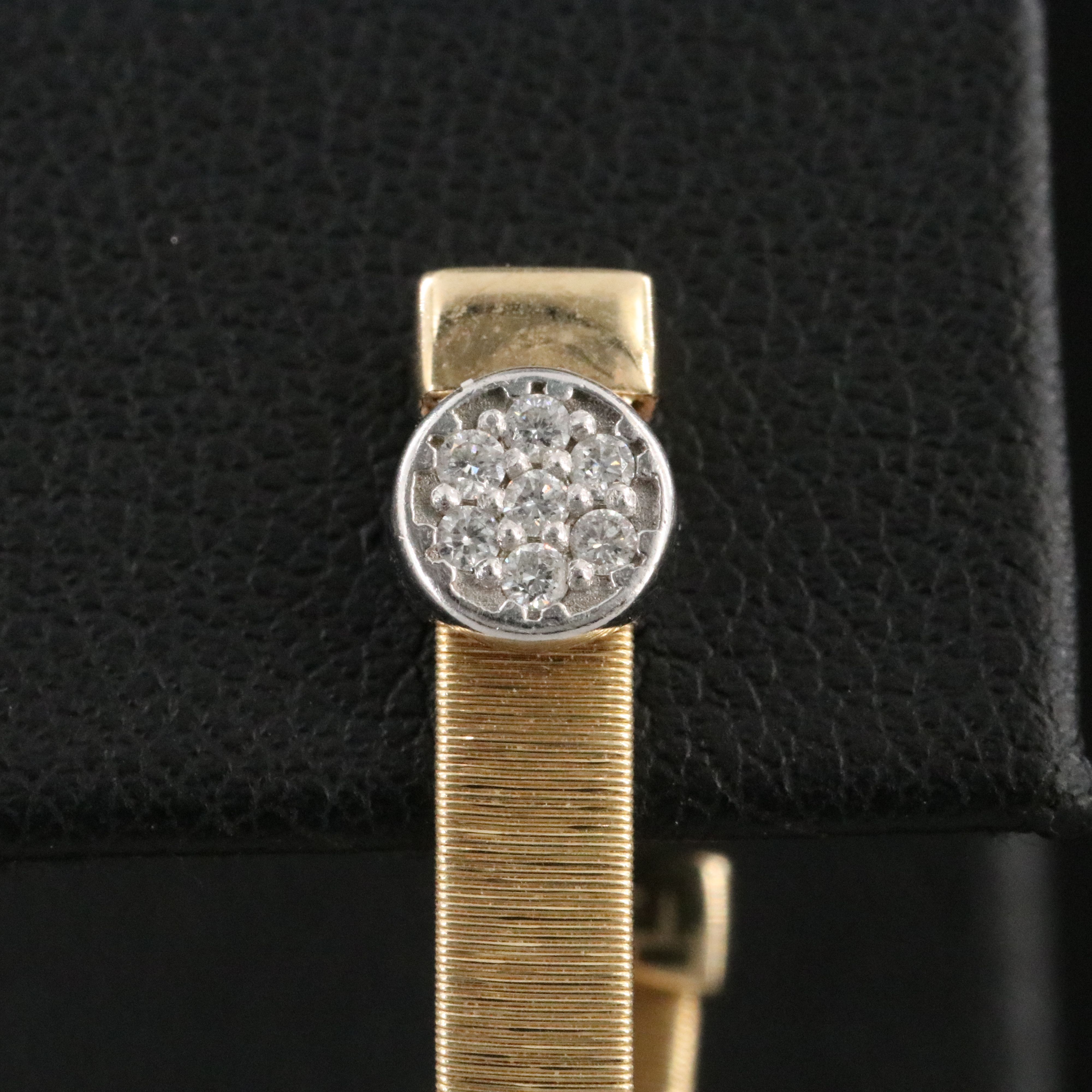 14K 0.15 CTW Diamond Textured J Hoop Earrings