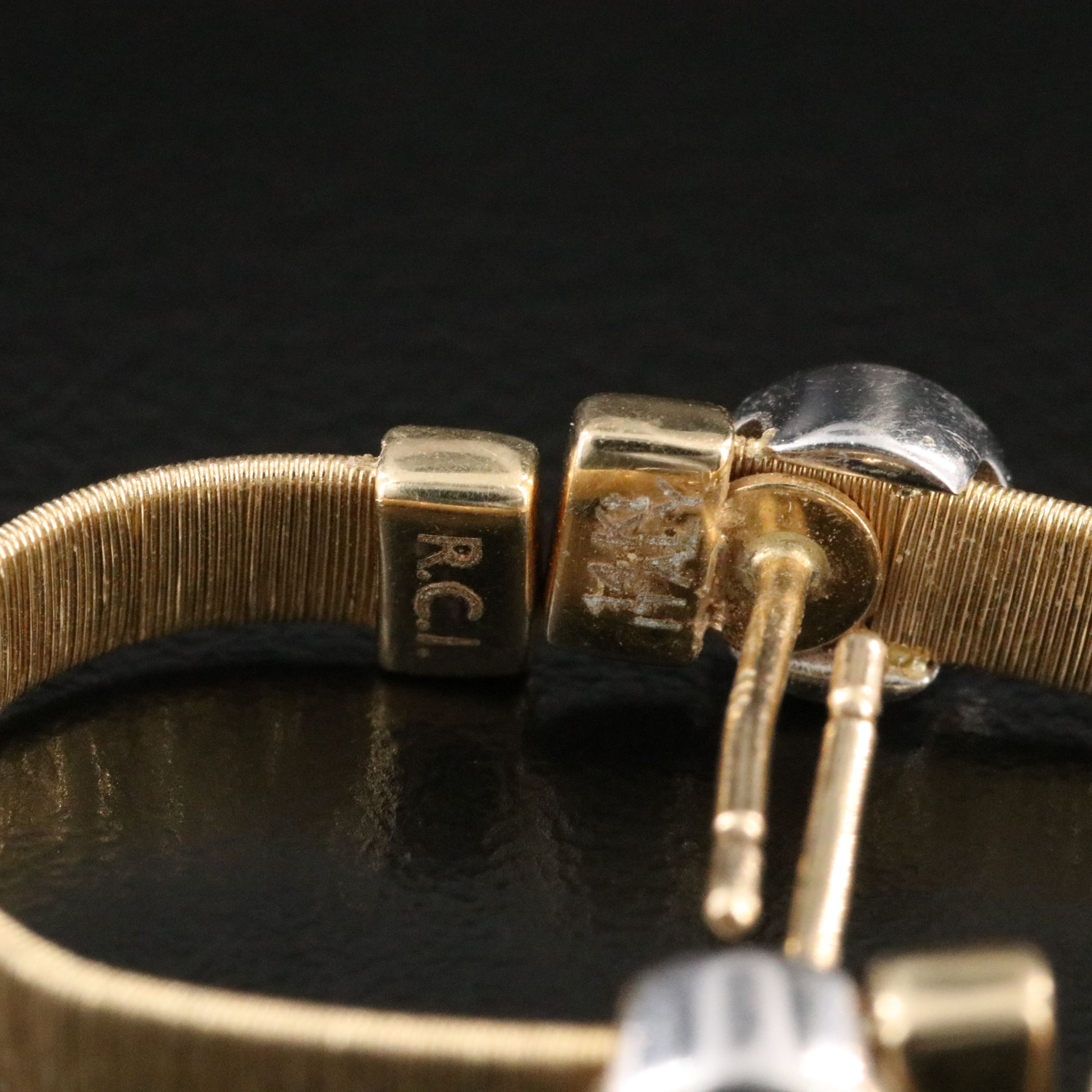 14K 0.15 CTW Diamond Textured J Hoop Earrings