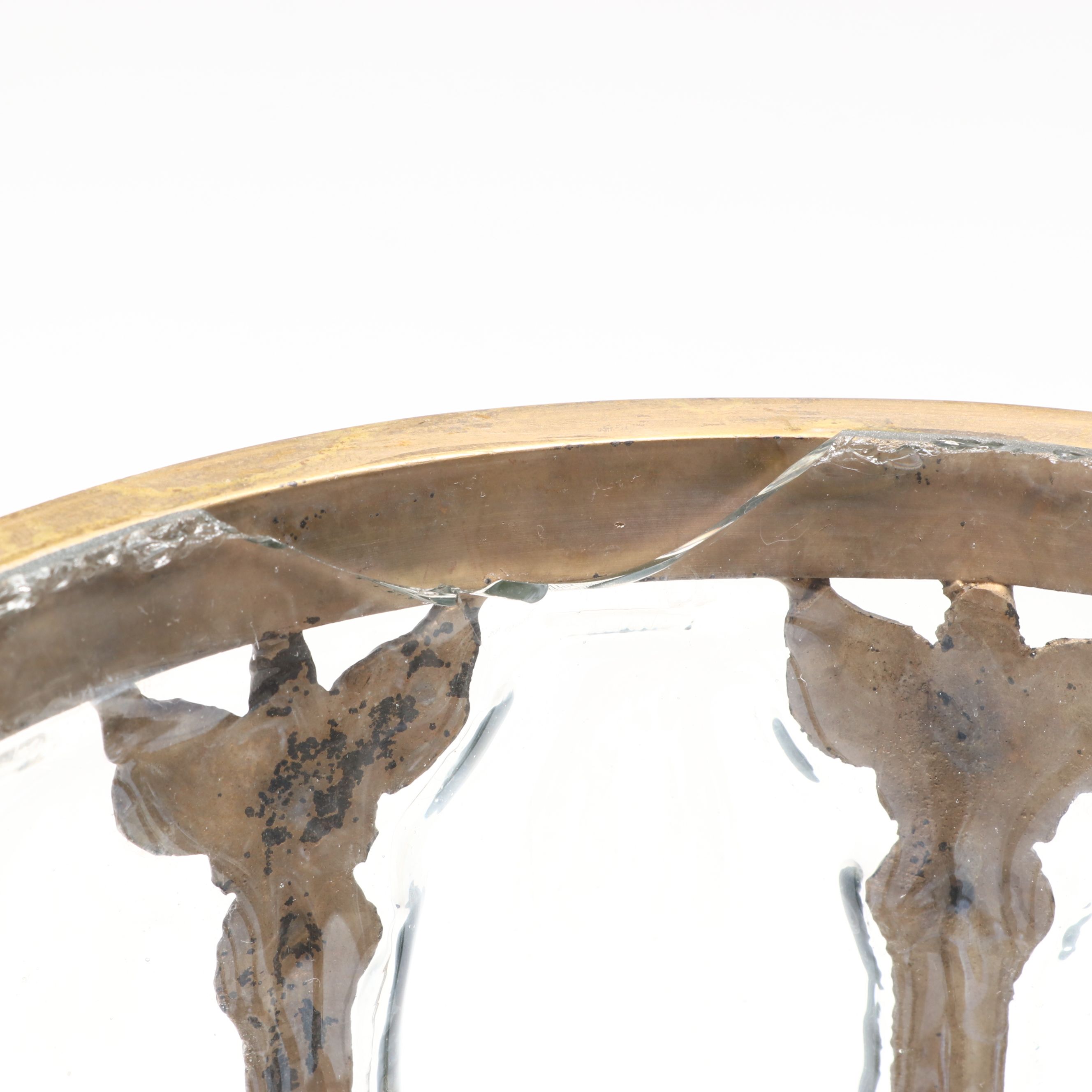 Brass Finish Blown Bubble Glass Apothecary Jars