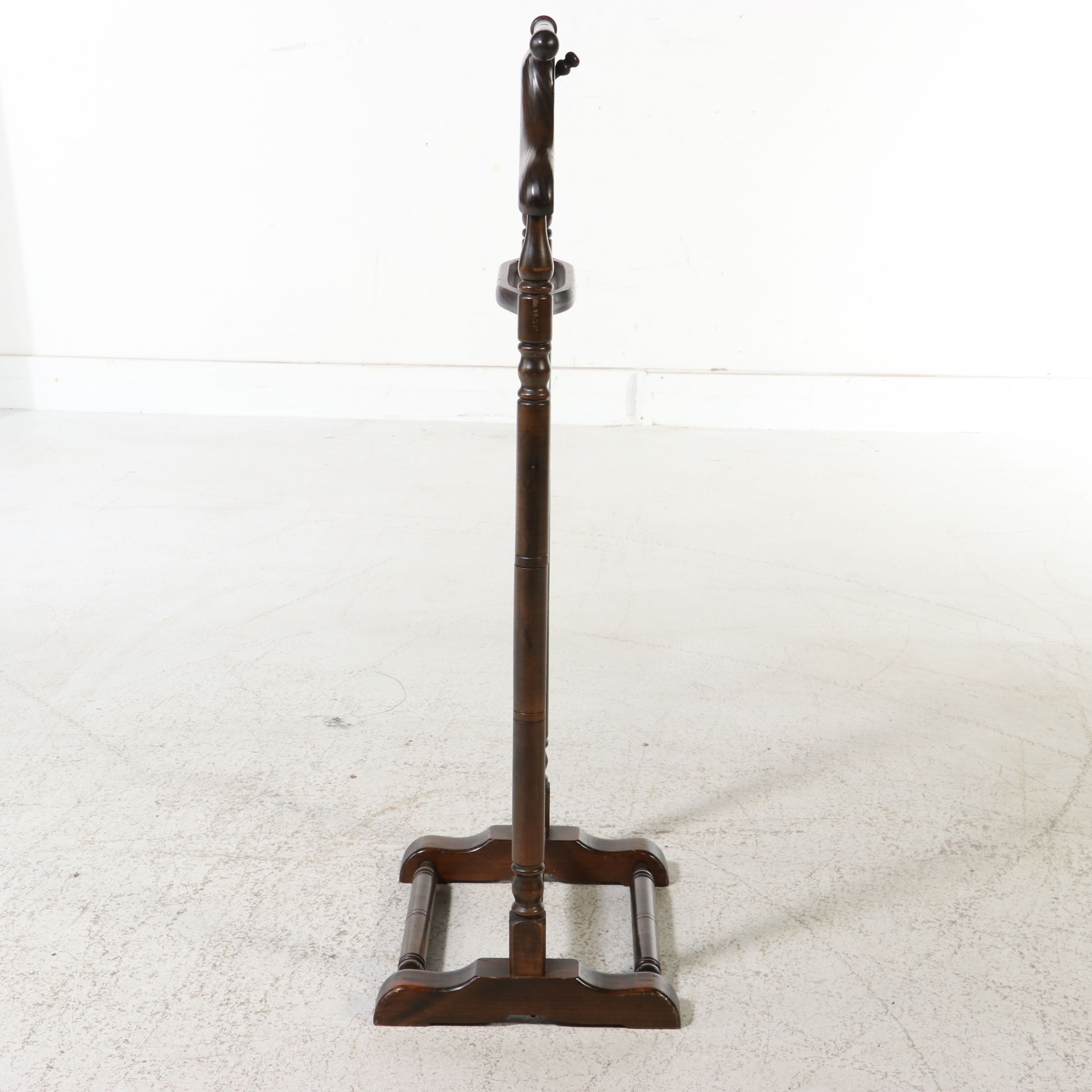 Edwardian Style Hardwood Gentleman's Valet Stand, Mid to Late 20th Century
