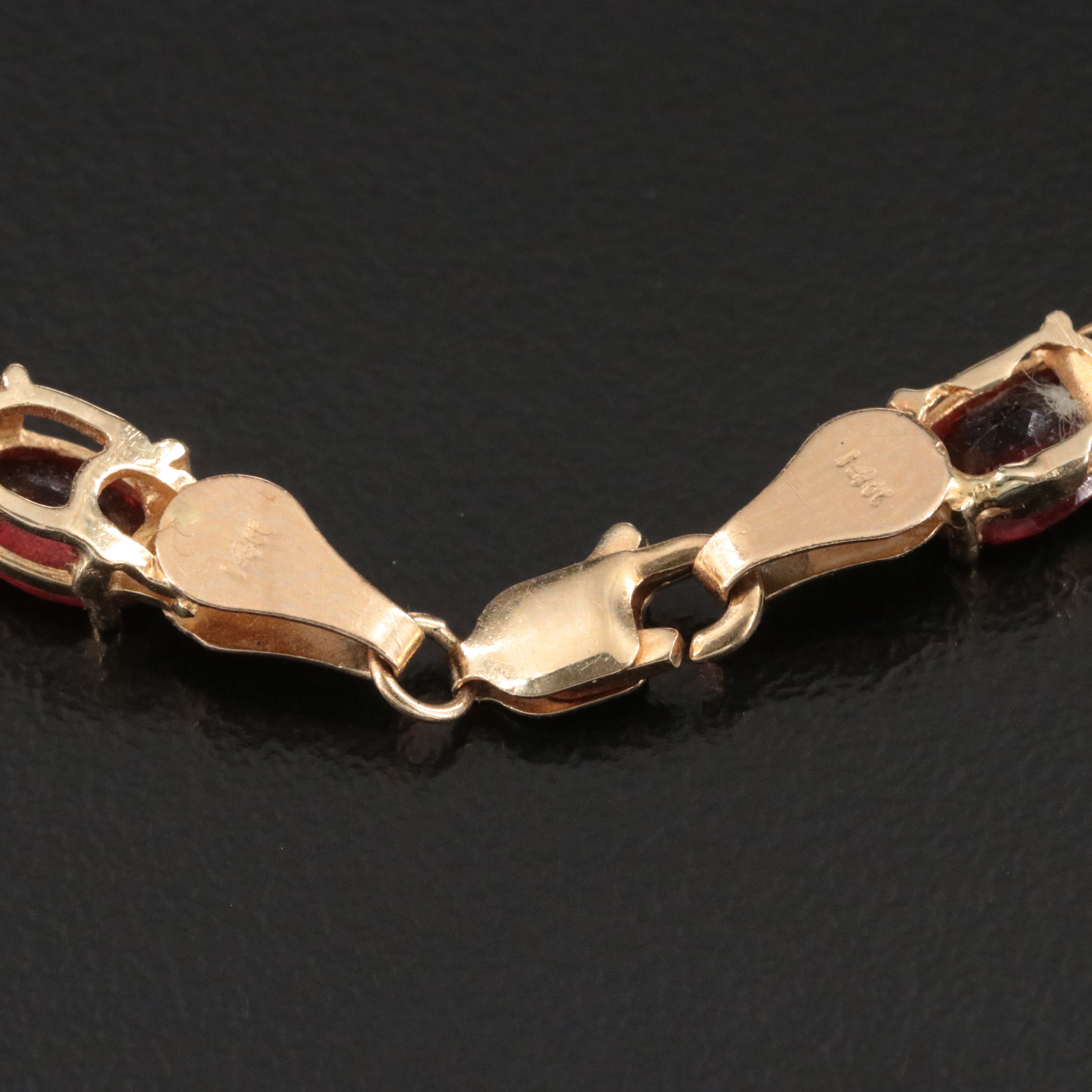 14K Garnet Line Bracelet