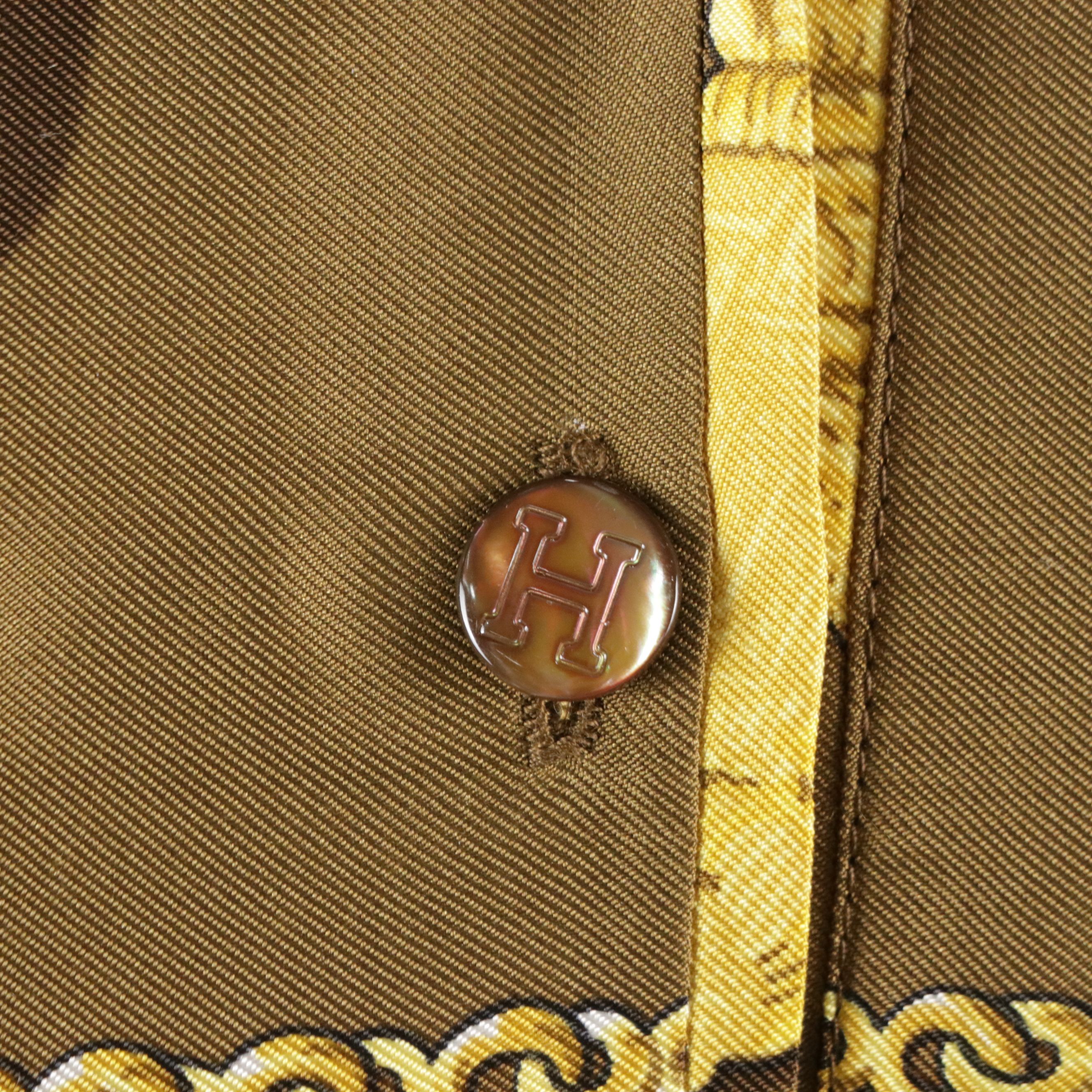 Hermès "Le Mors à la Conétable" Polo in Silk Twill and Cotton/Cashmere Knit