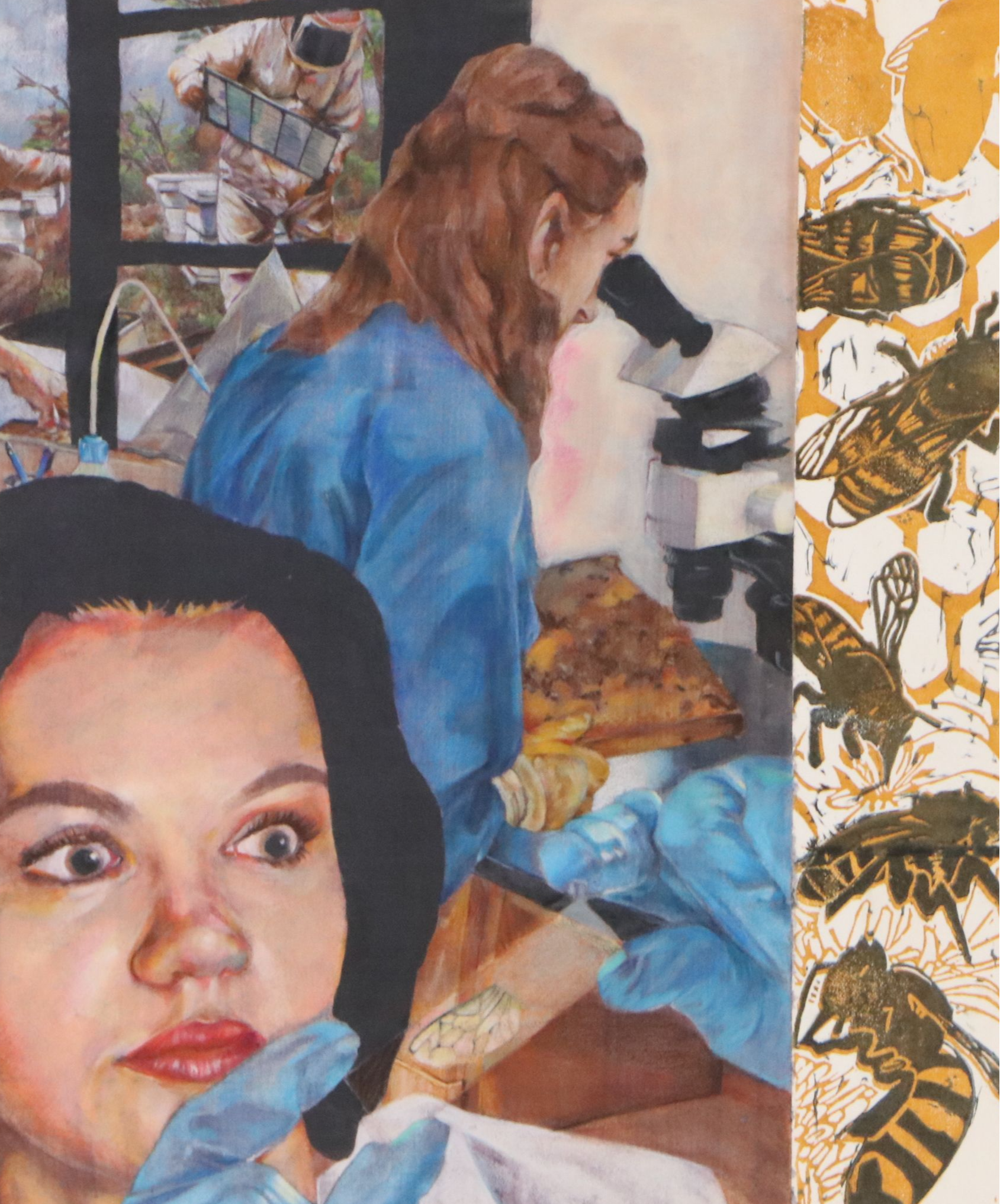C. F. Dunn Mixed Media Painting "Bee-ology," 2013