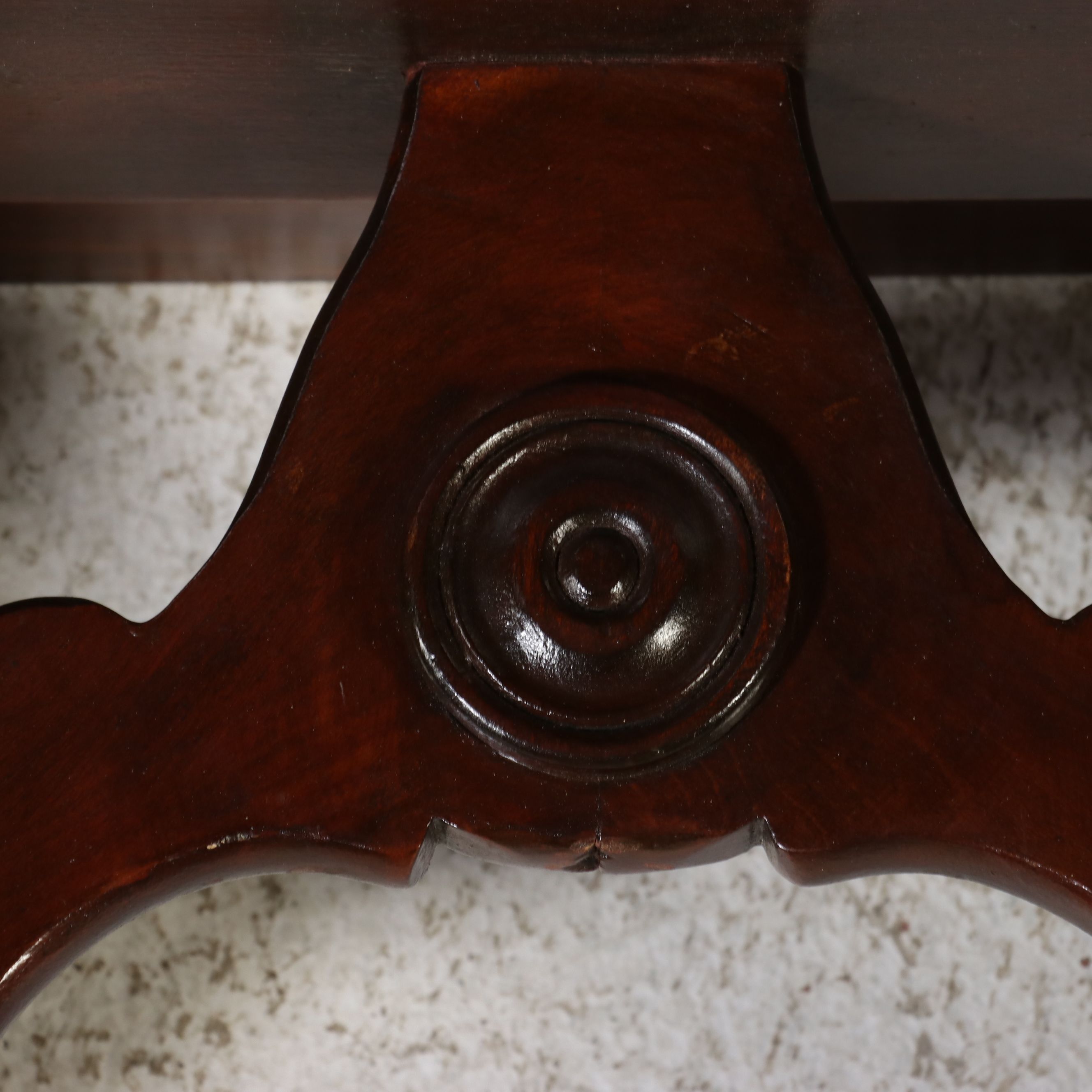 Spanish Colonial Revival Carved Walnut Lyre-Base Bench, Early to Mid-20th C.
