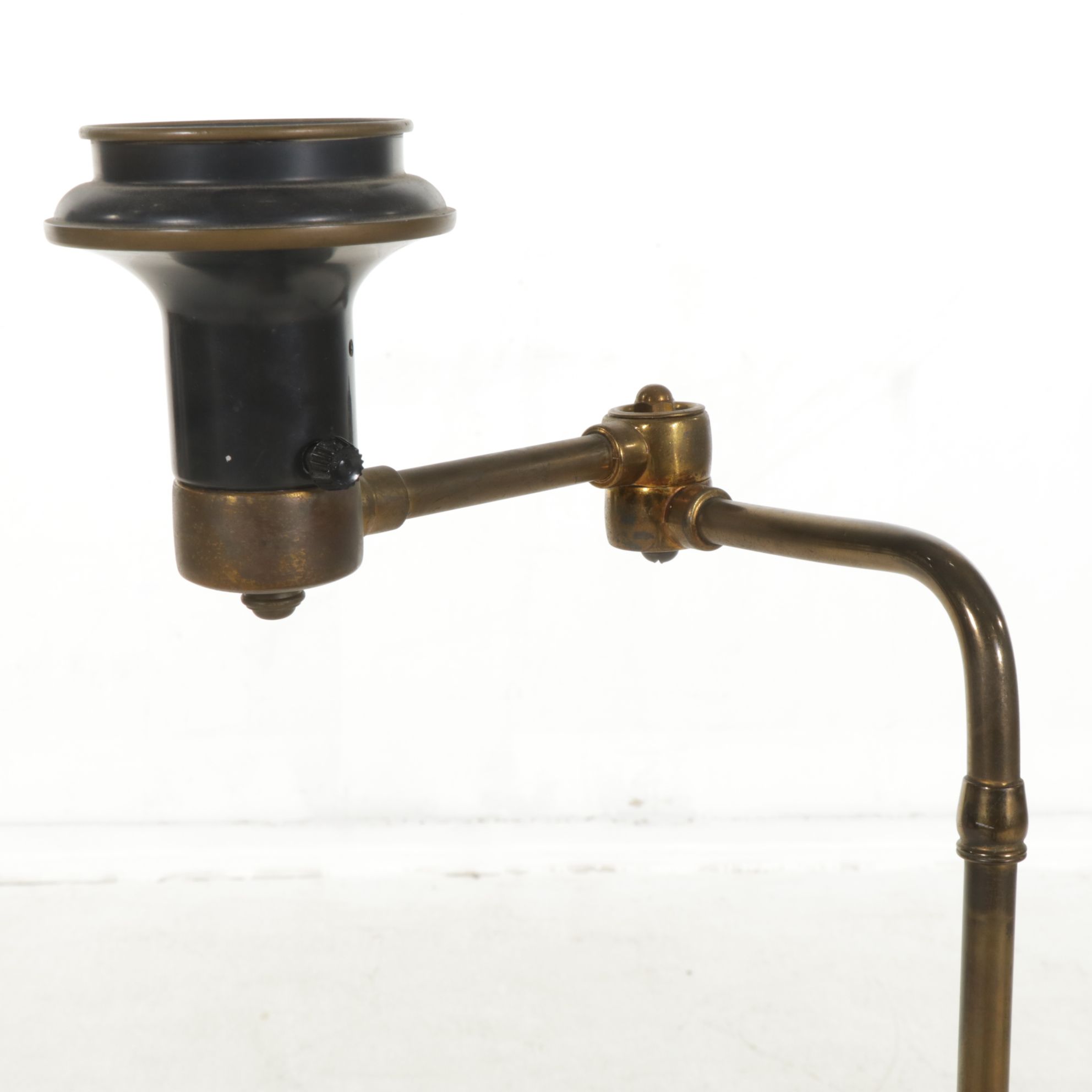 Brass Adjustable Swing Arm Floor Lamp, Mid-20th Century