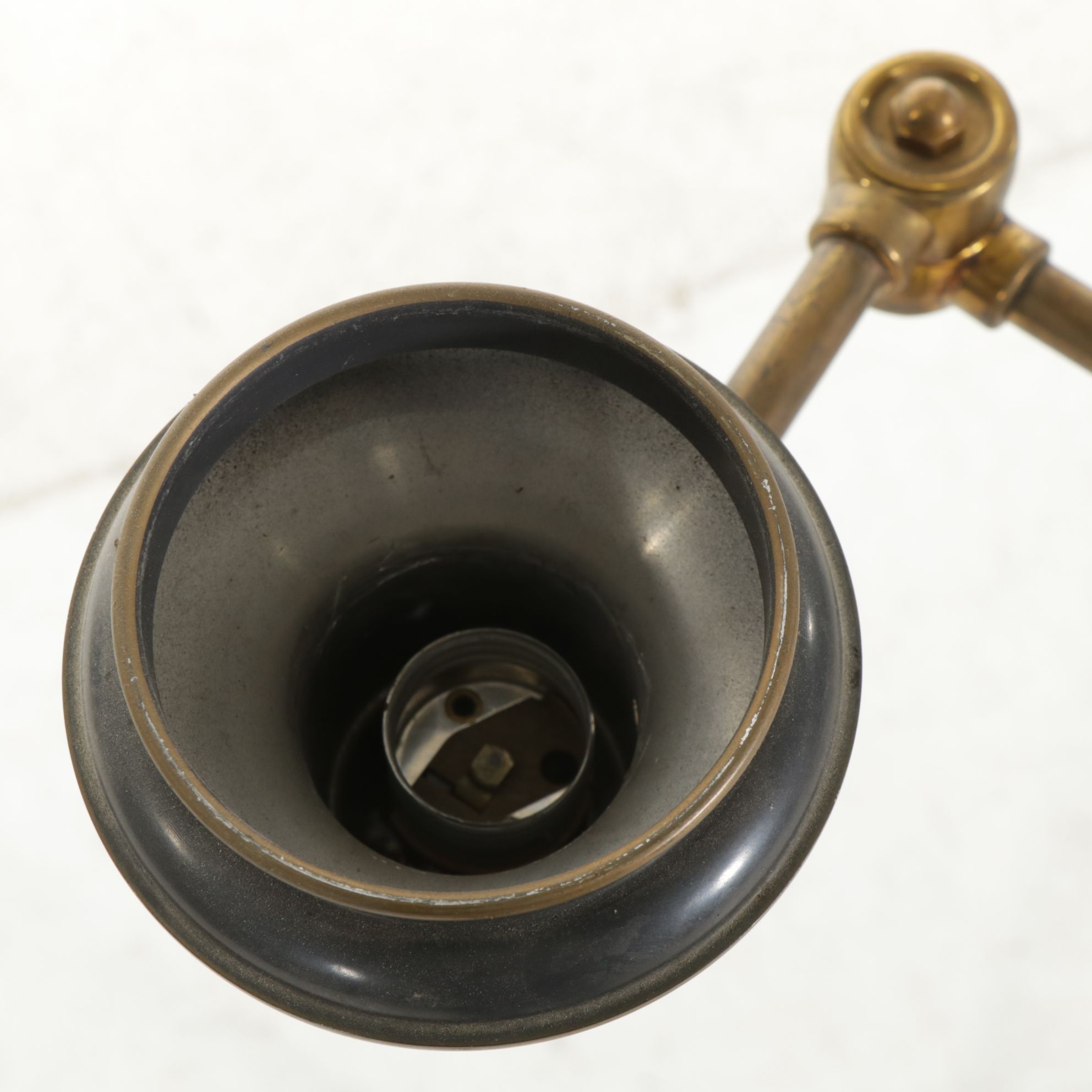 Brass Adjustable Swing Arm Floor Lamp, Mid-20th Century