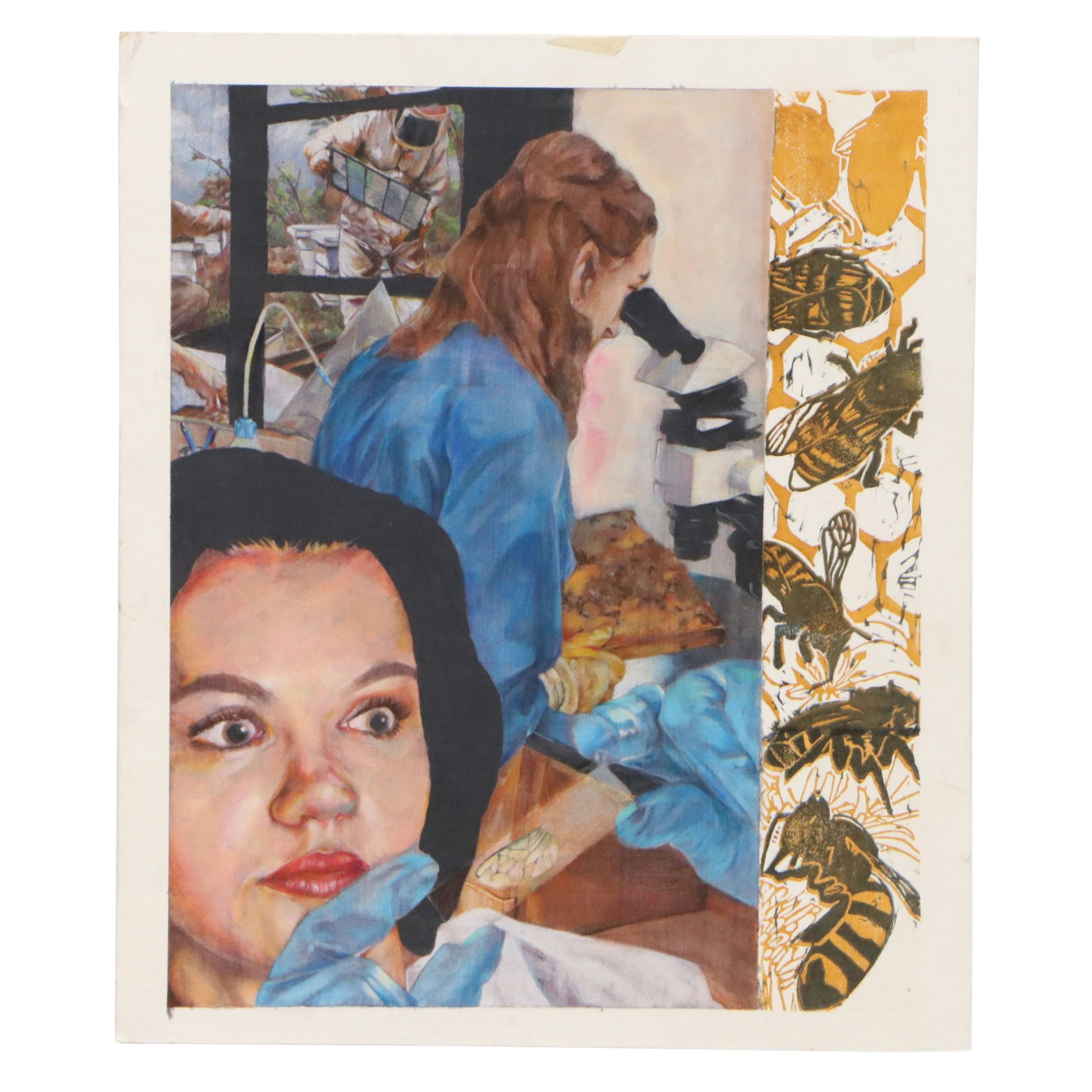 C. F. Dunn Mixed Media Painting "Bee-ology," 2013