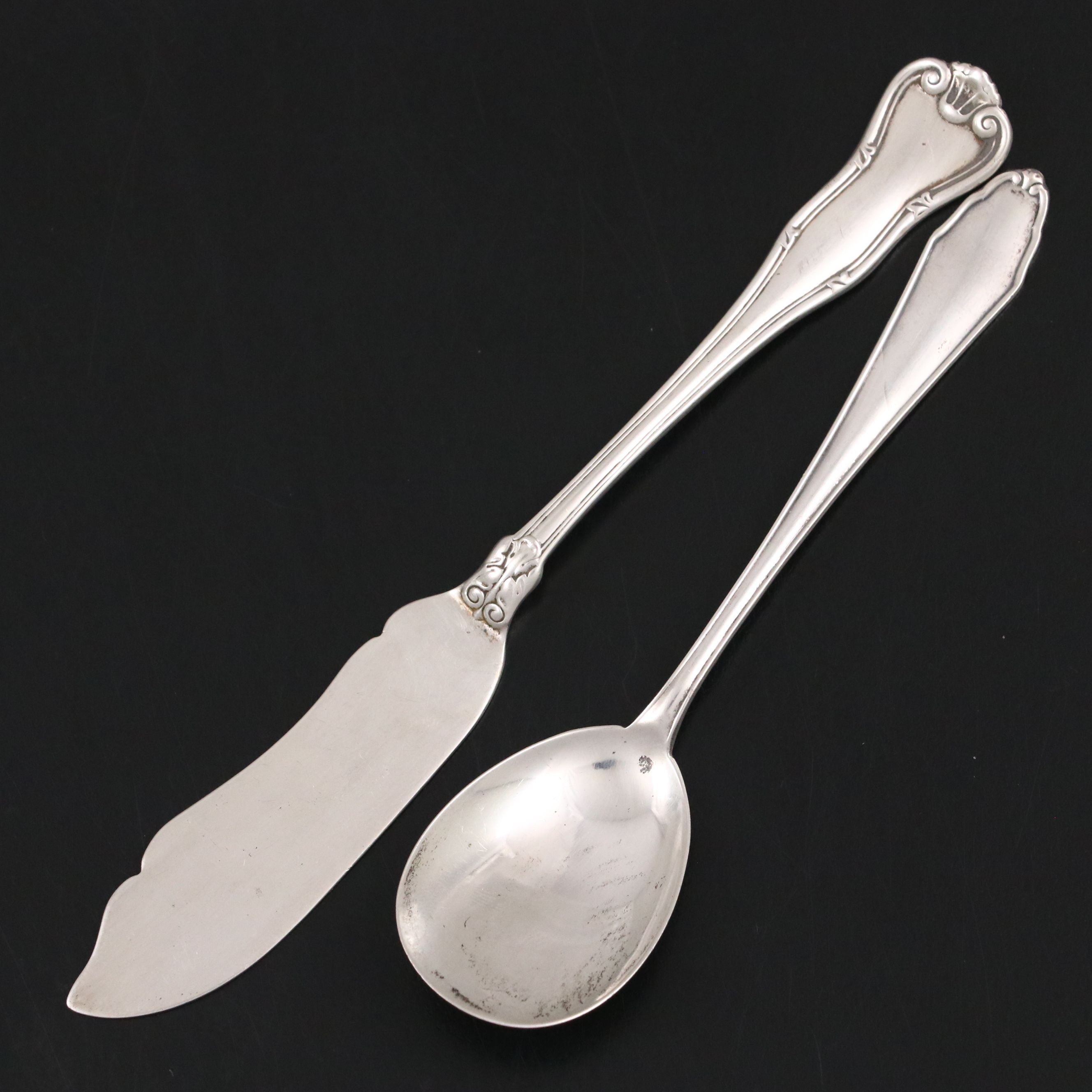 Tiffany & Co. "Provence" Sterling Silver Spreader with German 800 Silver Pieces