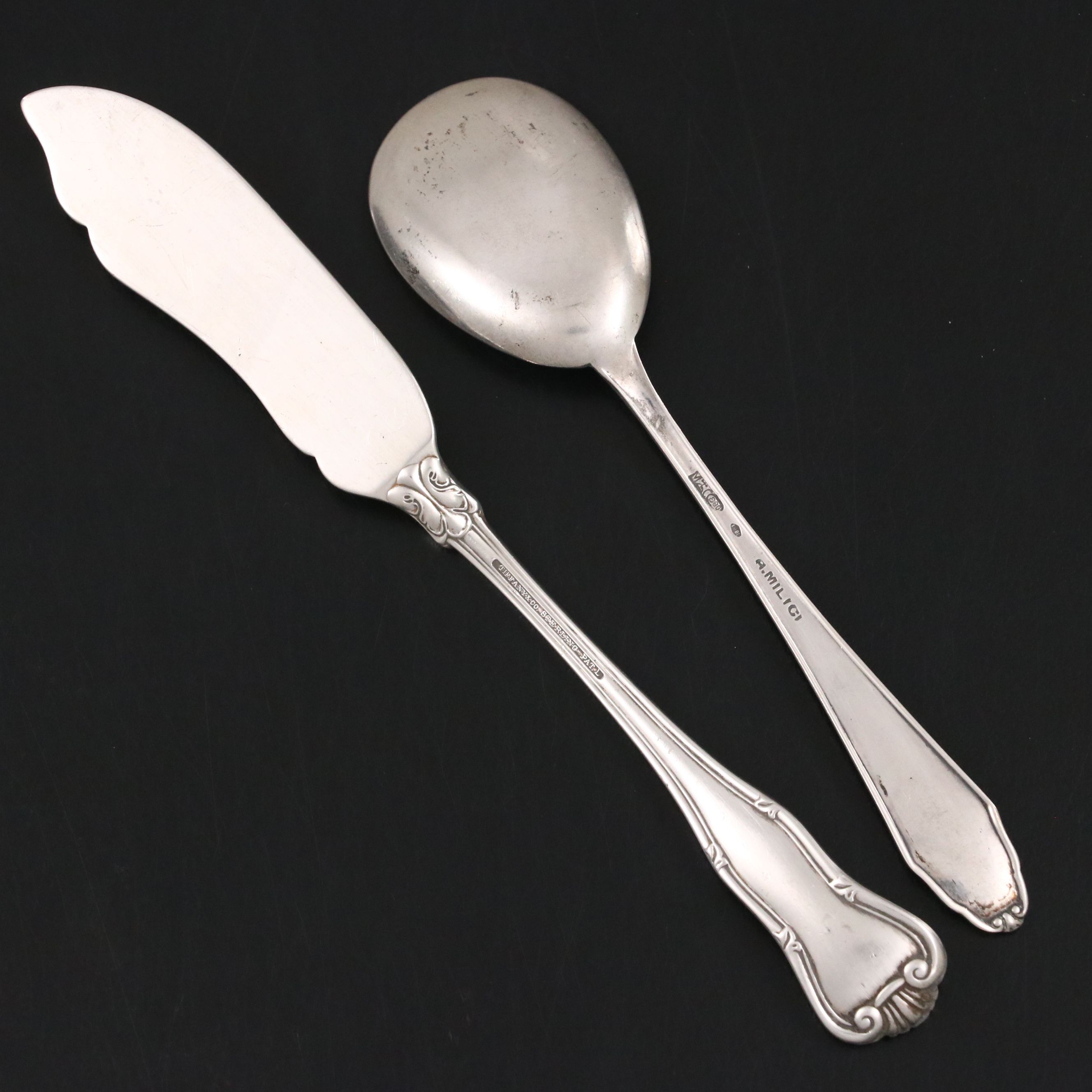 Tiffany & Co. "Provence" Sterling Silver Spreader with German 800 Silver Pieces