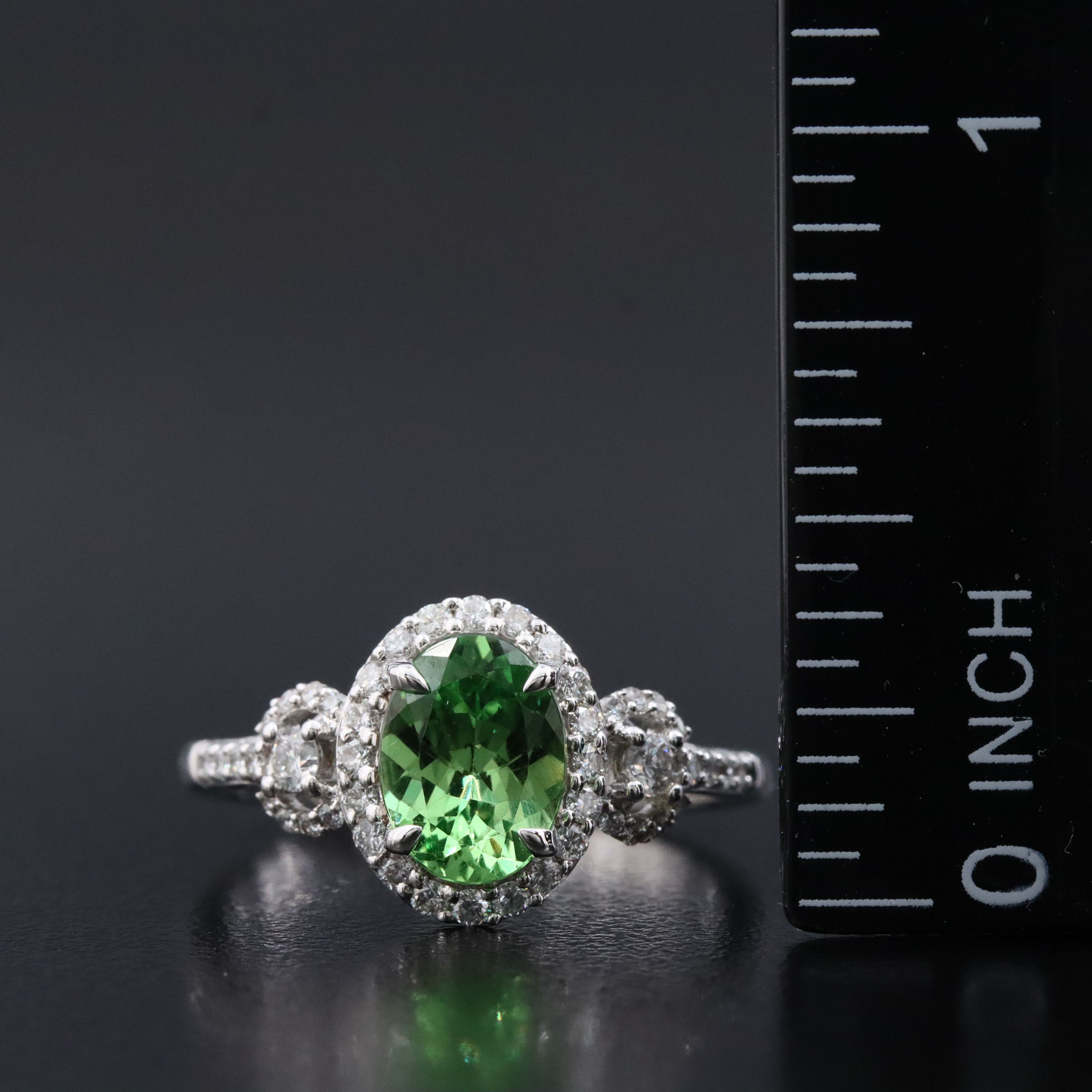 Chromia 18K 1.40 CT Tsavorite and Diamond Ring