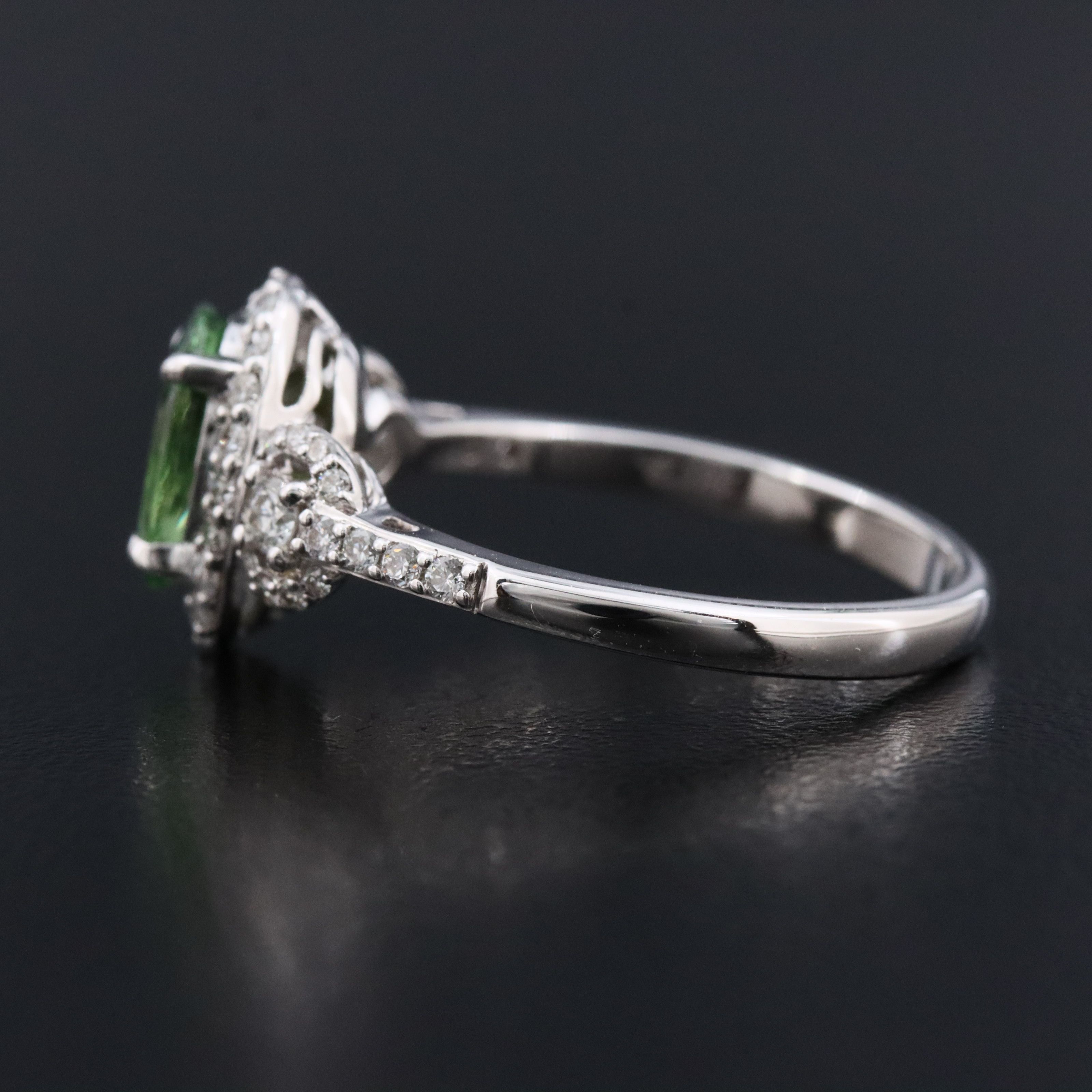 Chromia 18K 1.40 CT Tsavorite and Diamond Ring