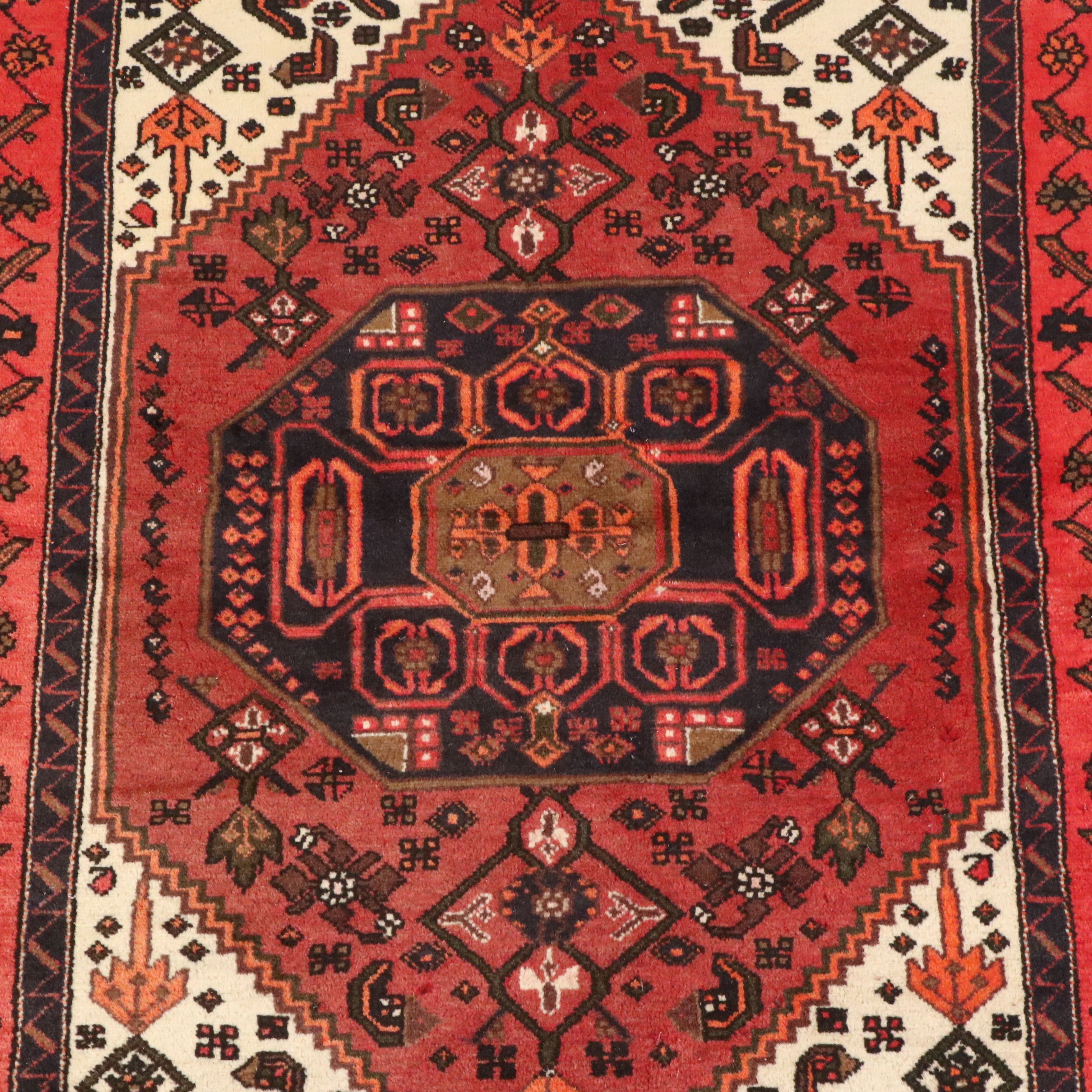 4'3 x 6'4 Hand-Knotted Persian Hamadan Area Rug