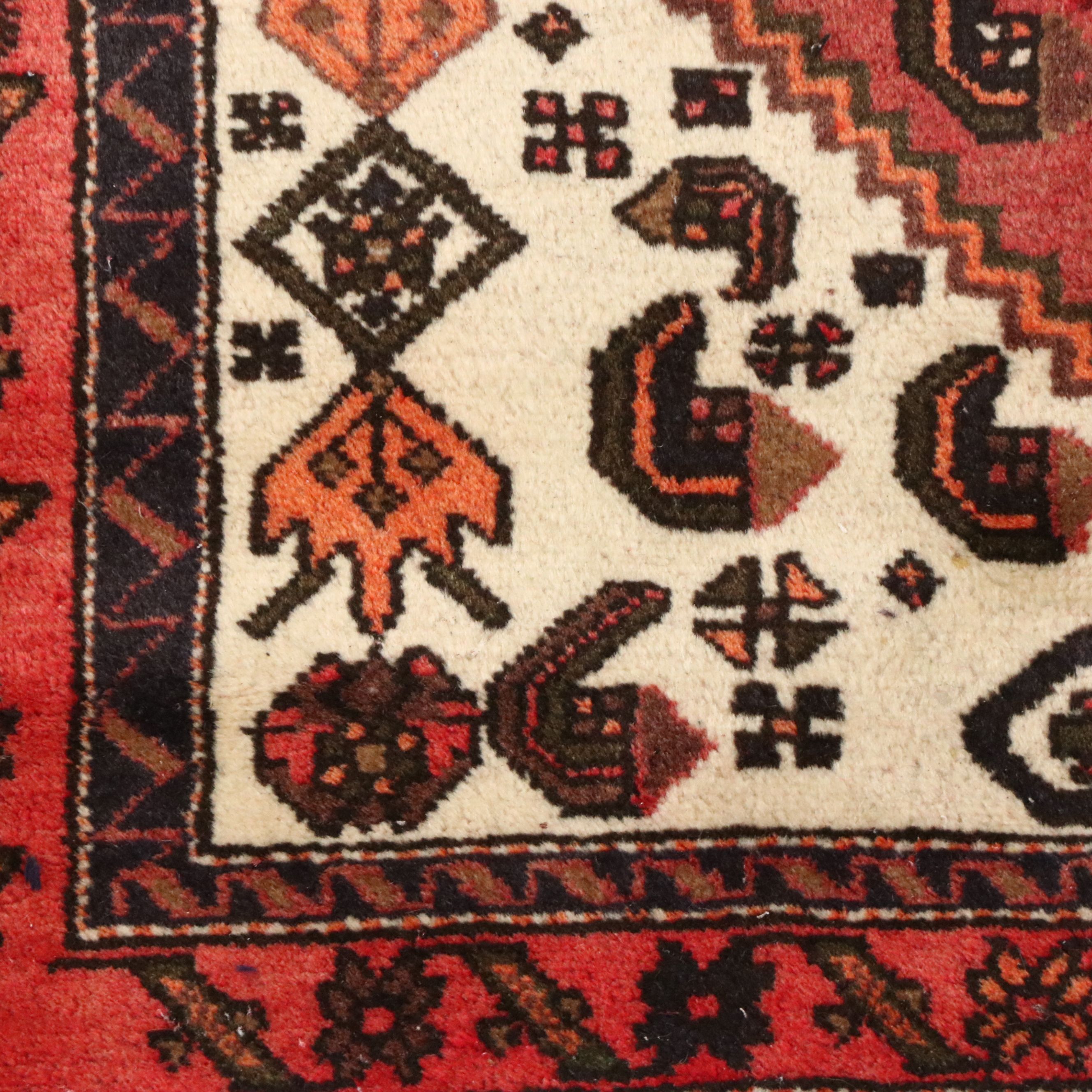 4'3 x 6'4 Hand-Knotted Persian Hamadan Area Rug