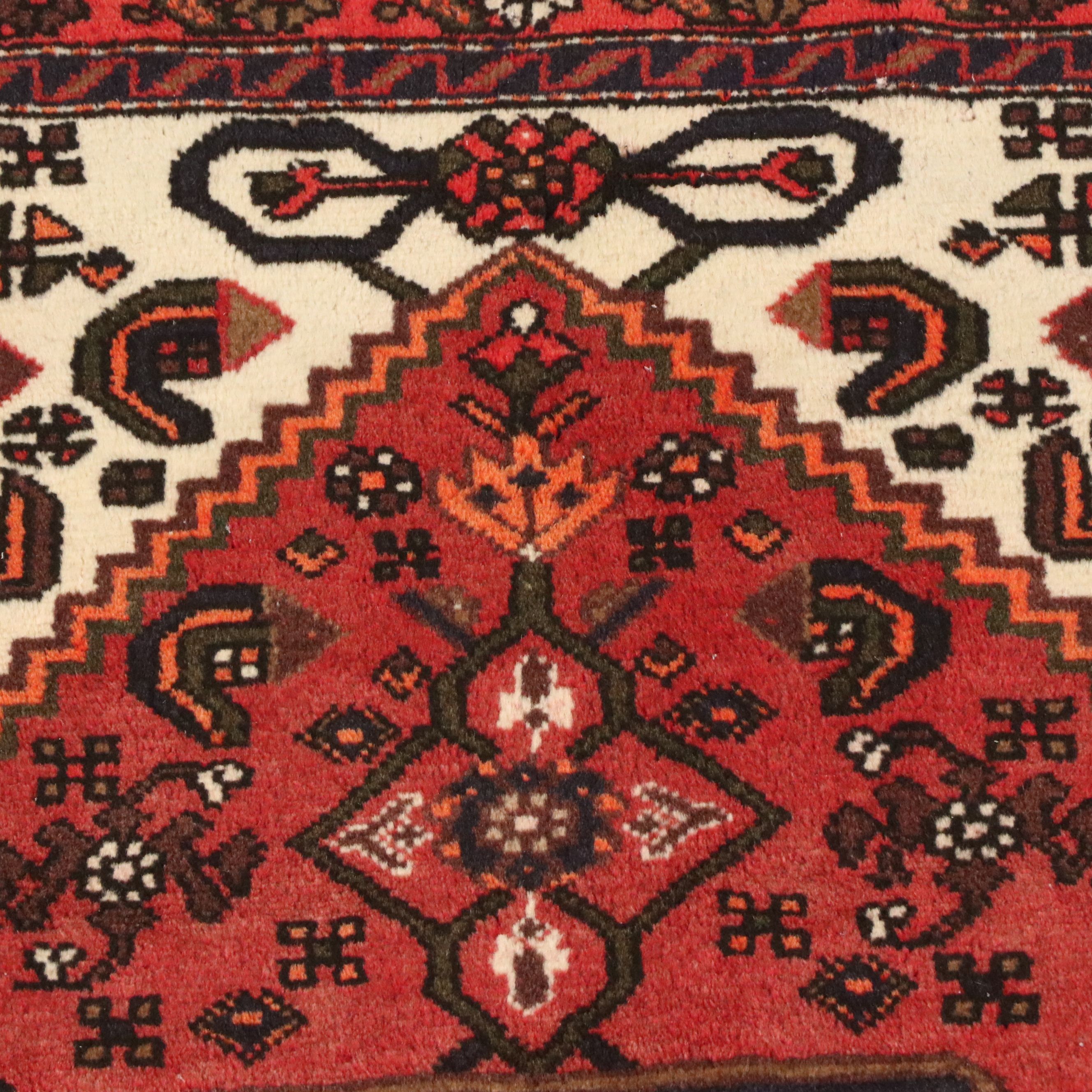 4'3 x 6'4 Hand-Knotted Persian Hamadan Area Rug
