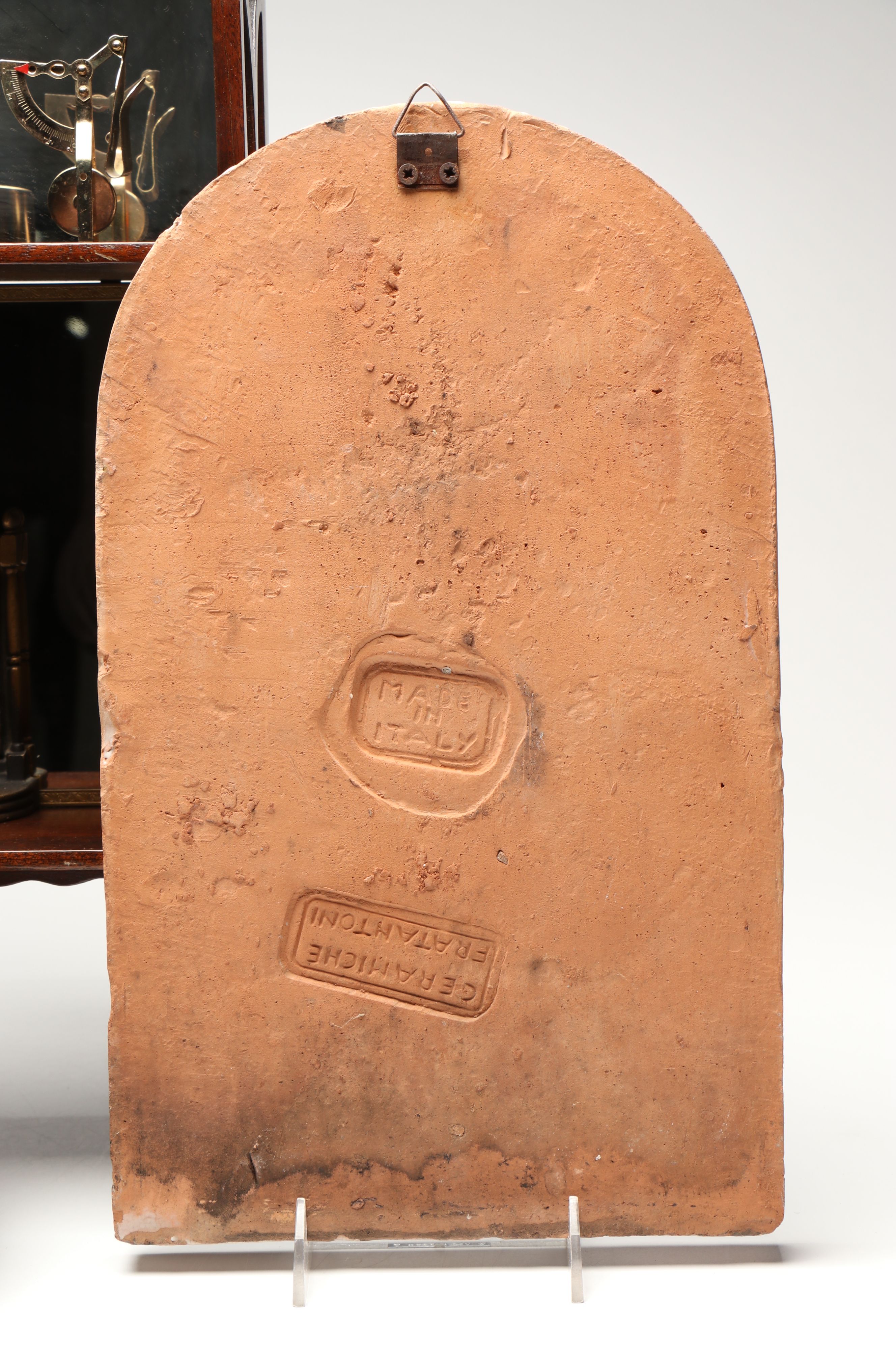 Fratantoni Ceramics St. Francis Tile, Mahogany Vanity Shelf and More Décor