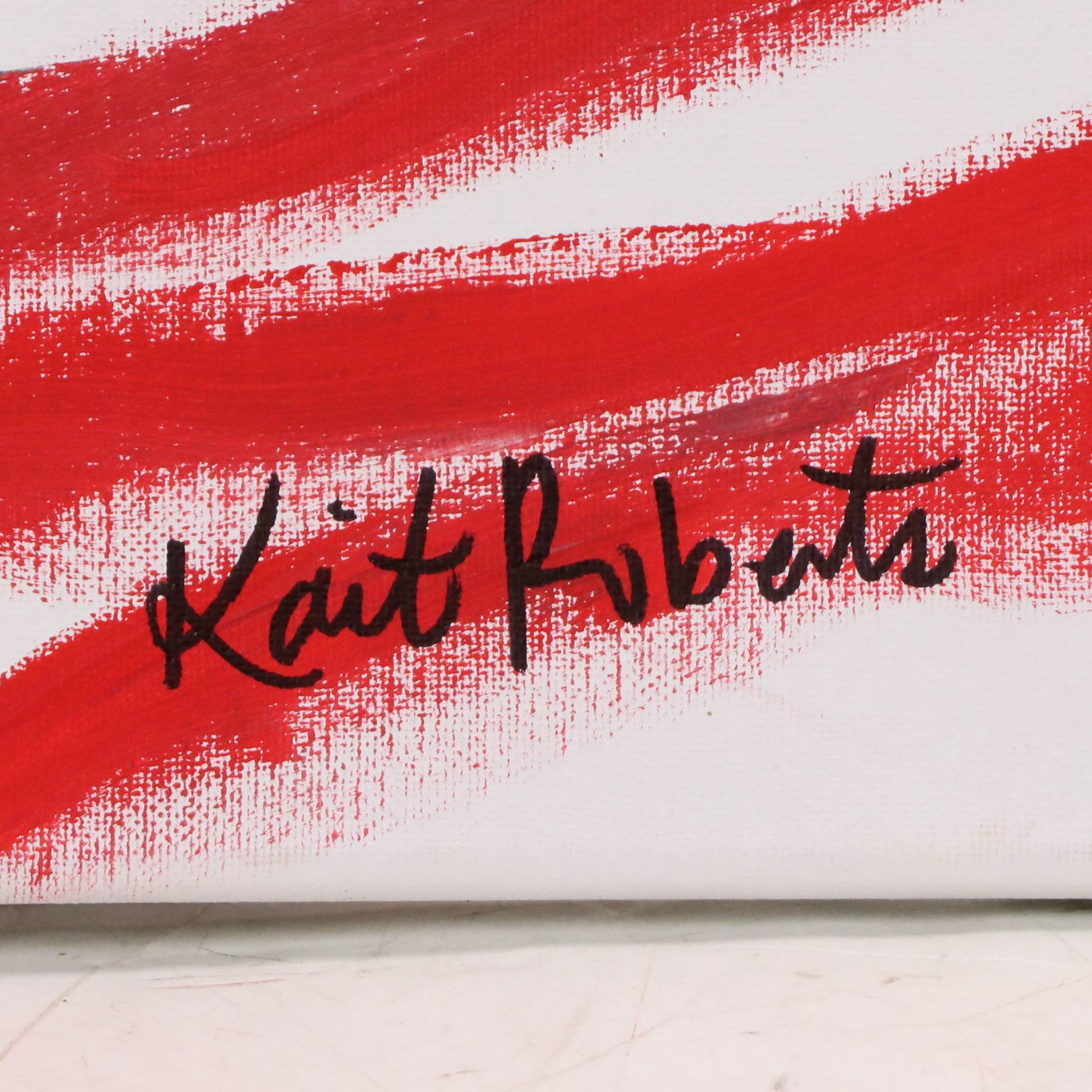 Kait Roberts Floral Acrylic Painting "Red, White and Purple," 2025