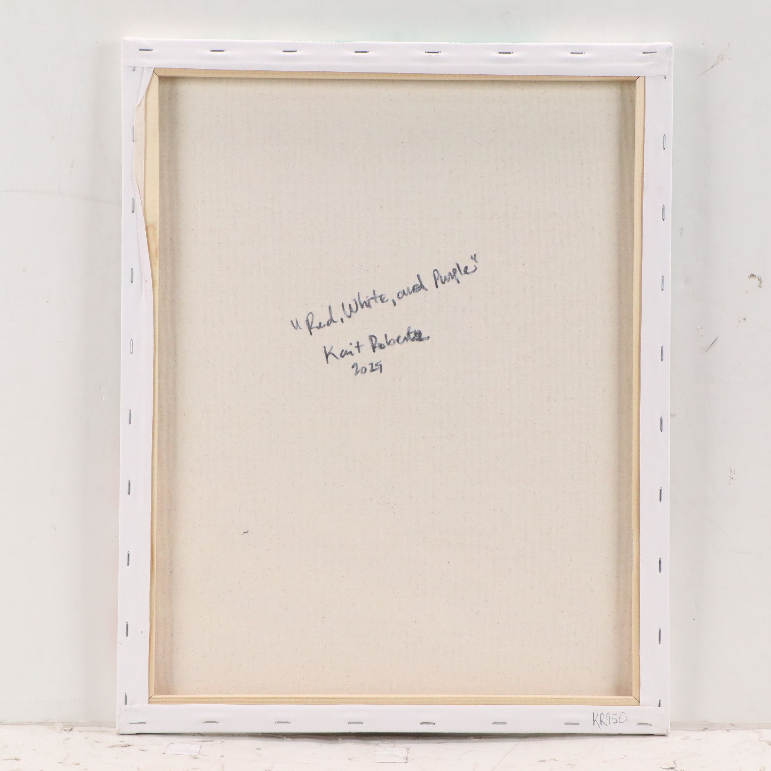 Kait Roberts Floral Acrylic Painting "Red, White and Purple," 2025