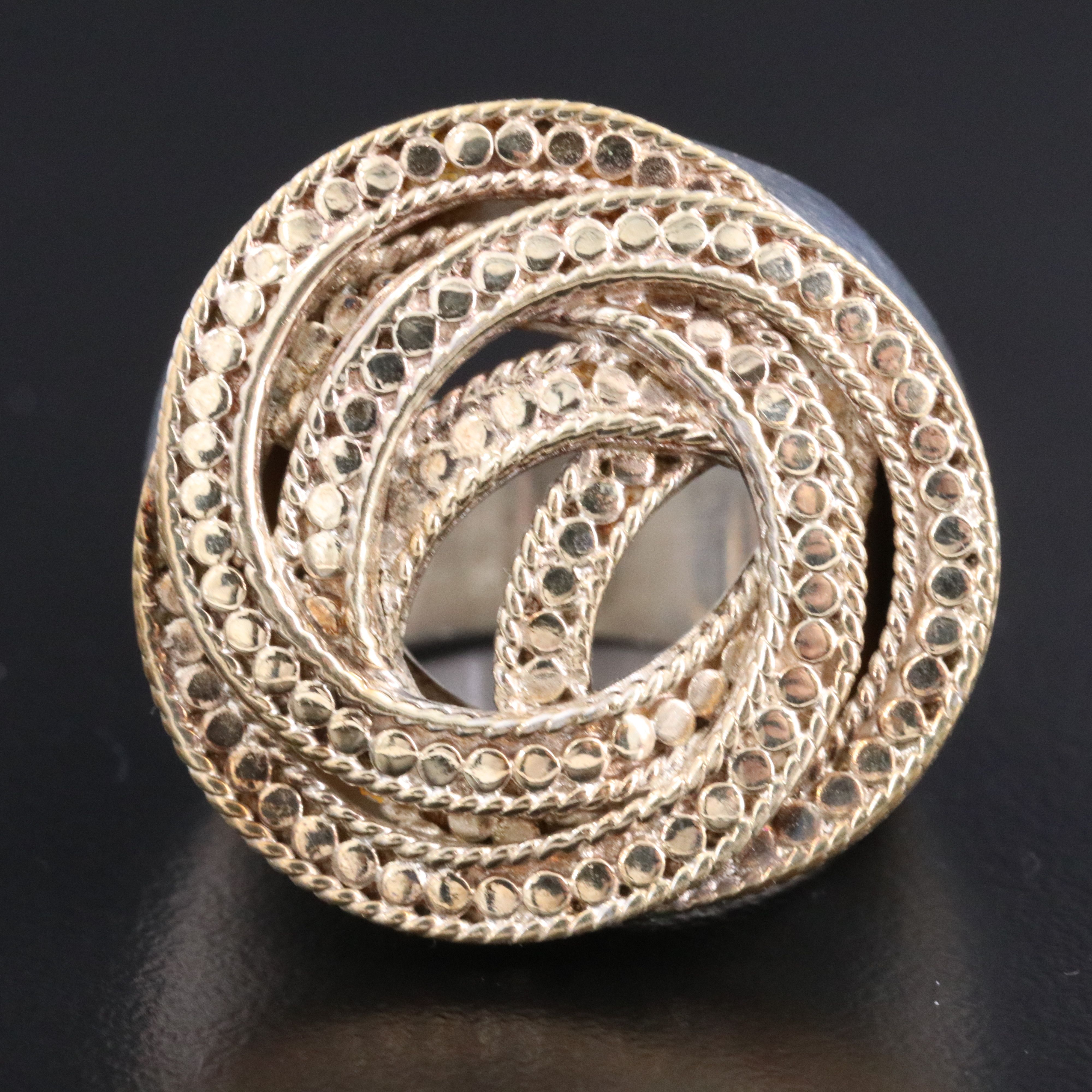 Anna Beck Sterling Two-Tone Interlocking Circle Ring