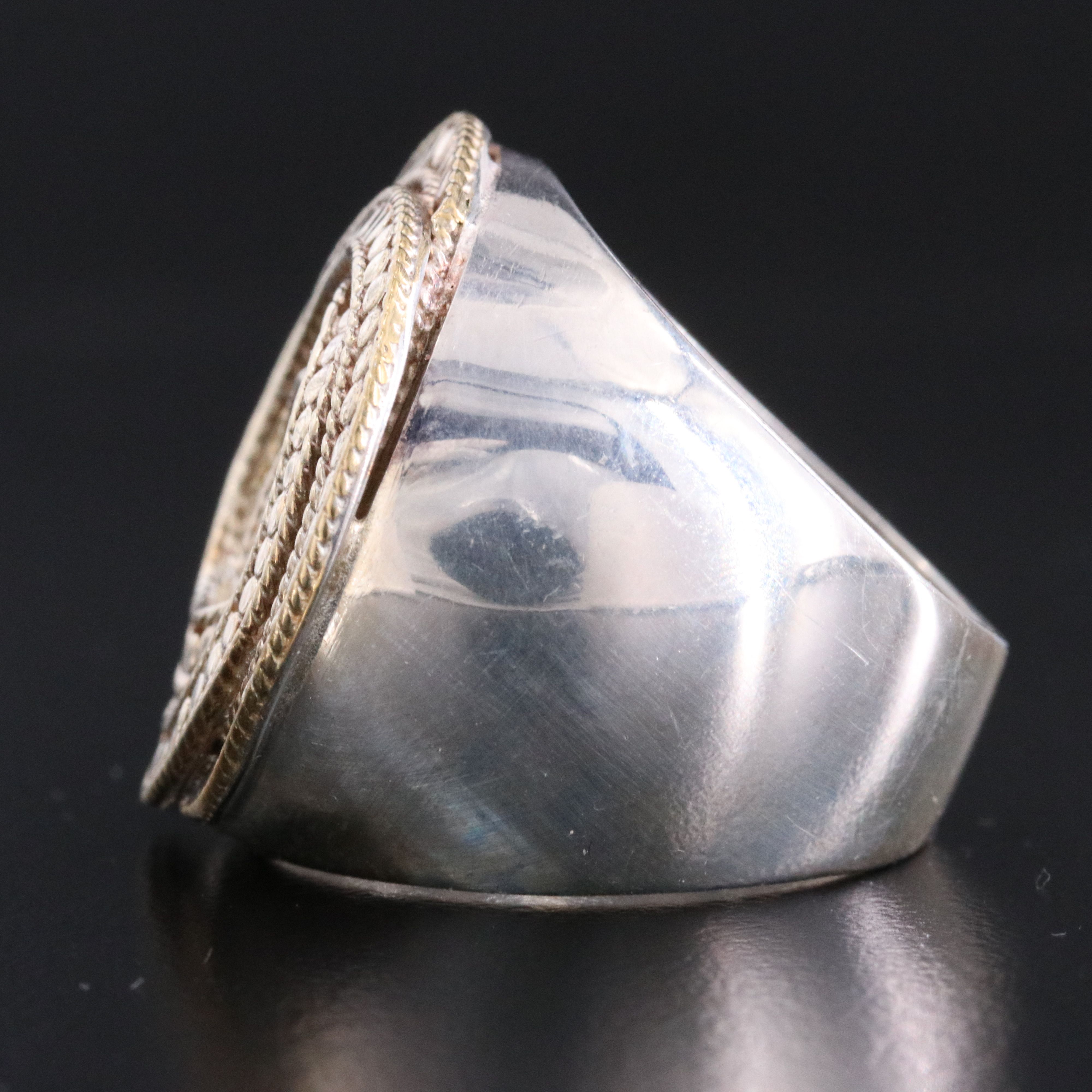 Anna Beck Sterling Two-Tone Interlocking Circle Ring