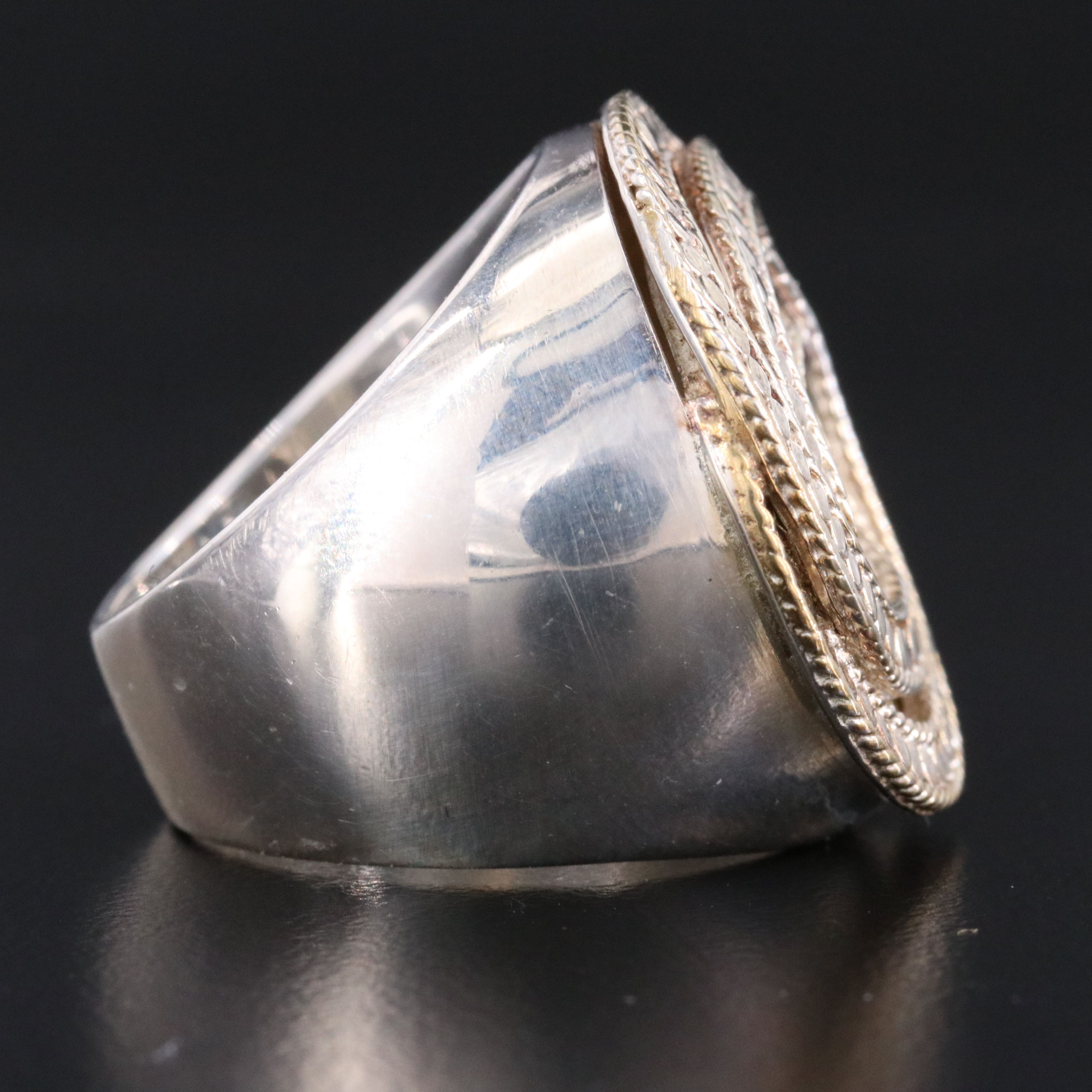 Anna Beck Sterling Two-Tone Interlocking Circle Ring