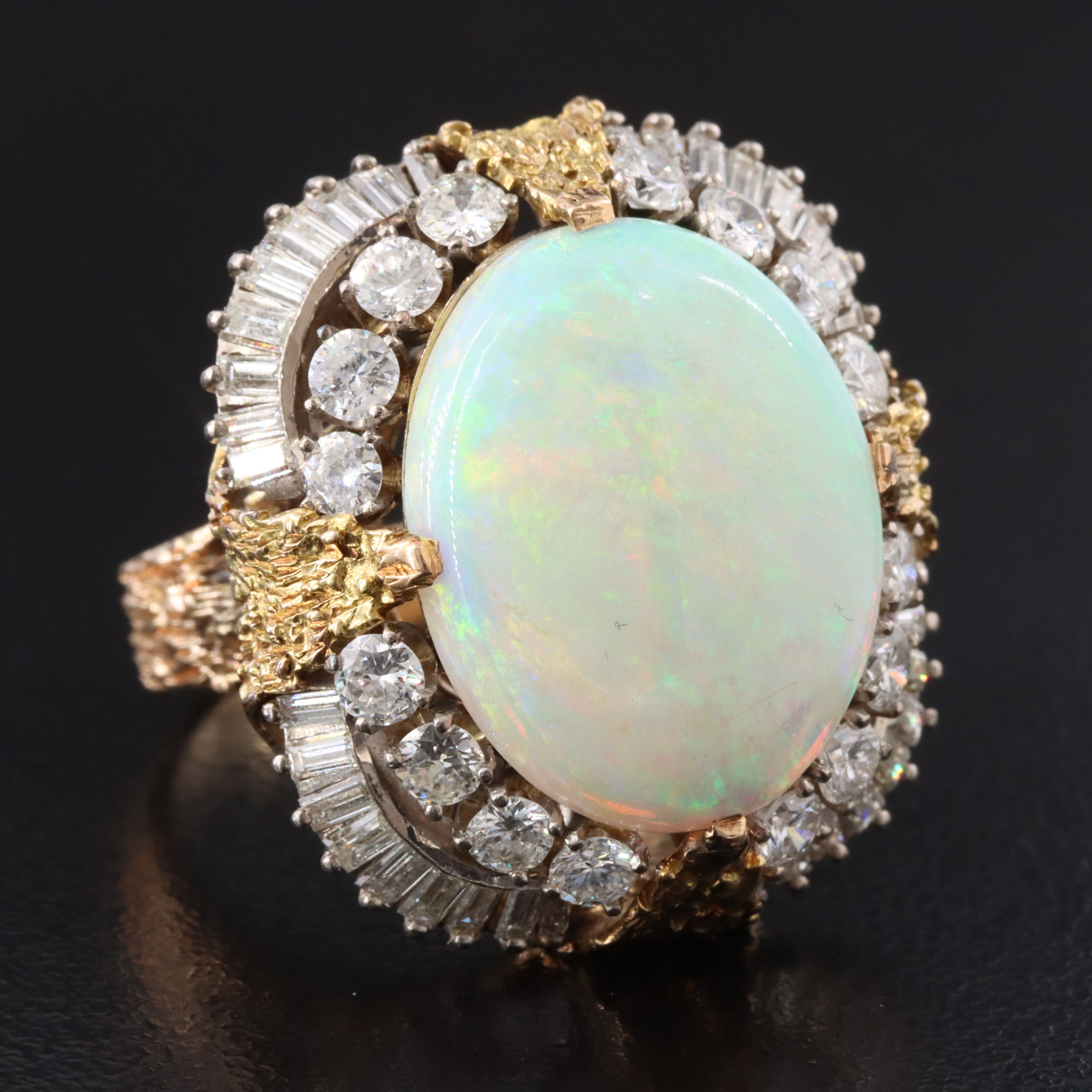 14K Opal and Diamond Ring