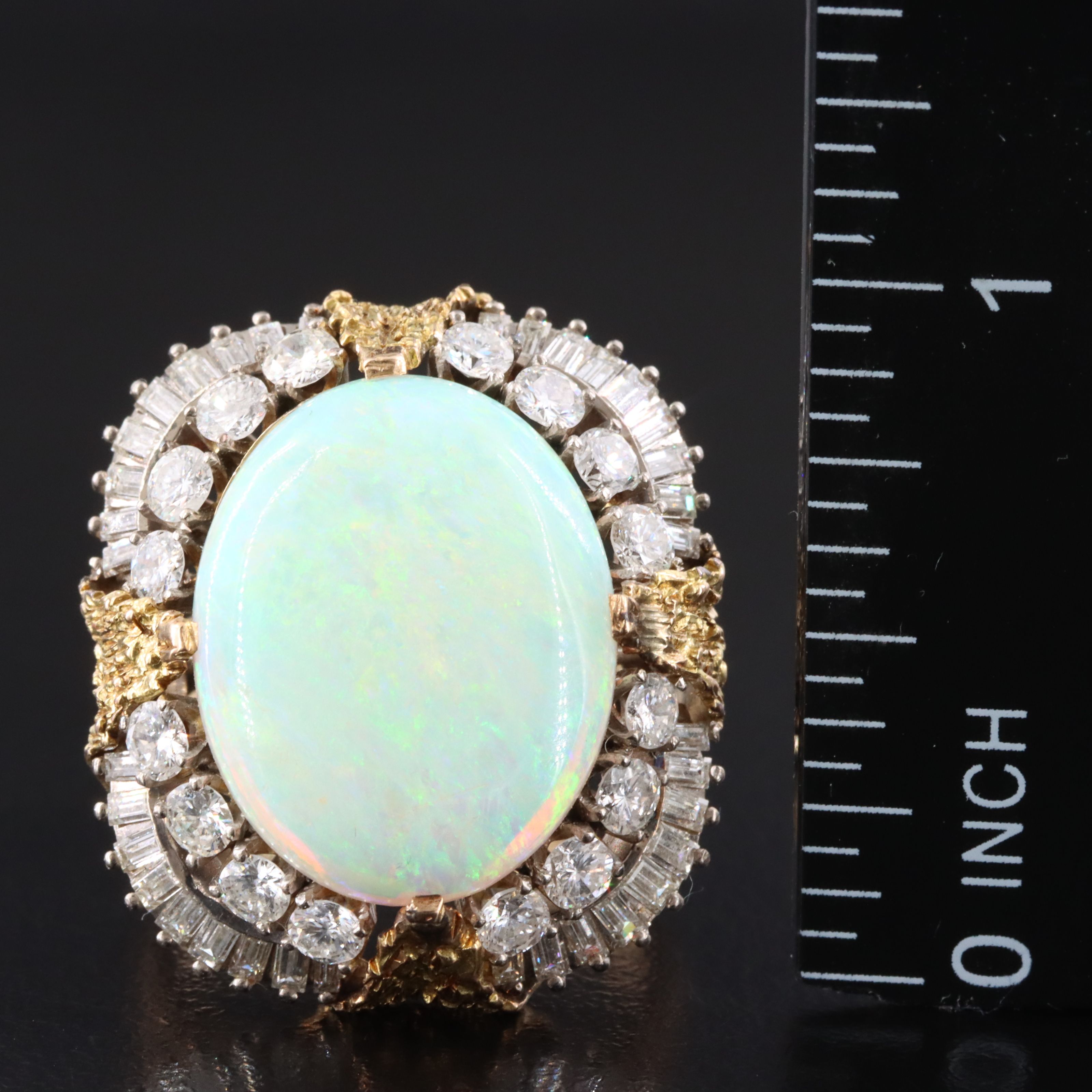 14K Opal and Diamond Ring