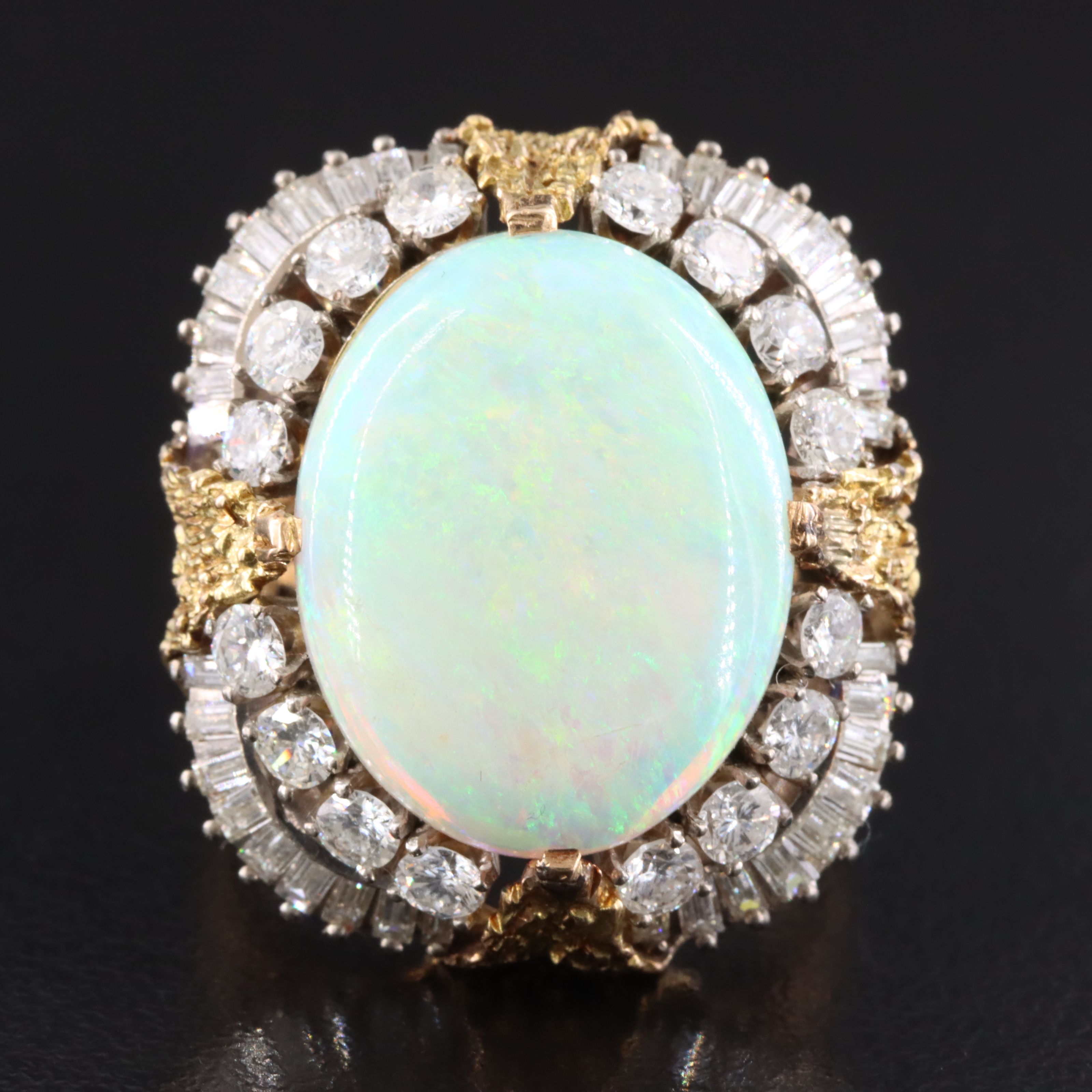 14K Opal and Diamond Ring