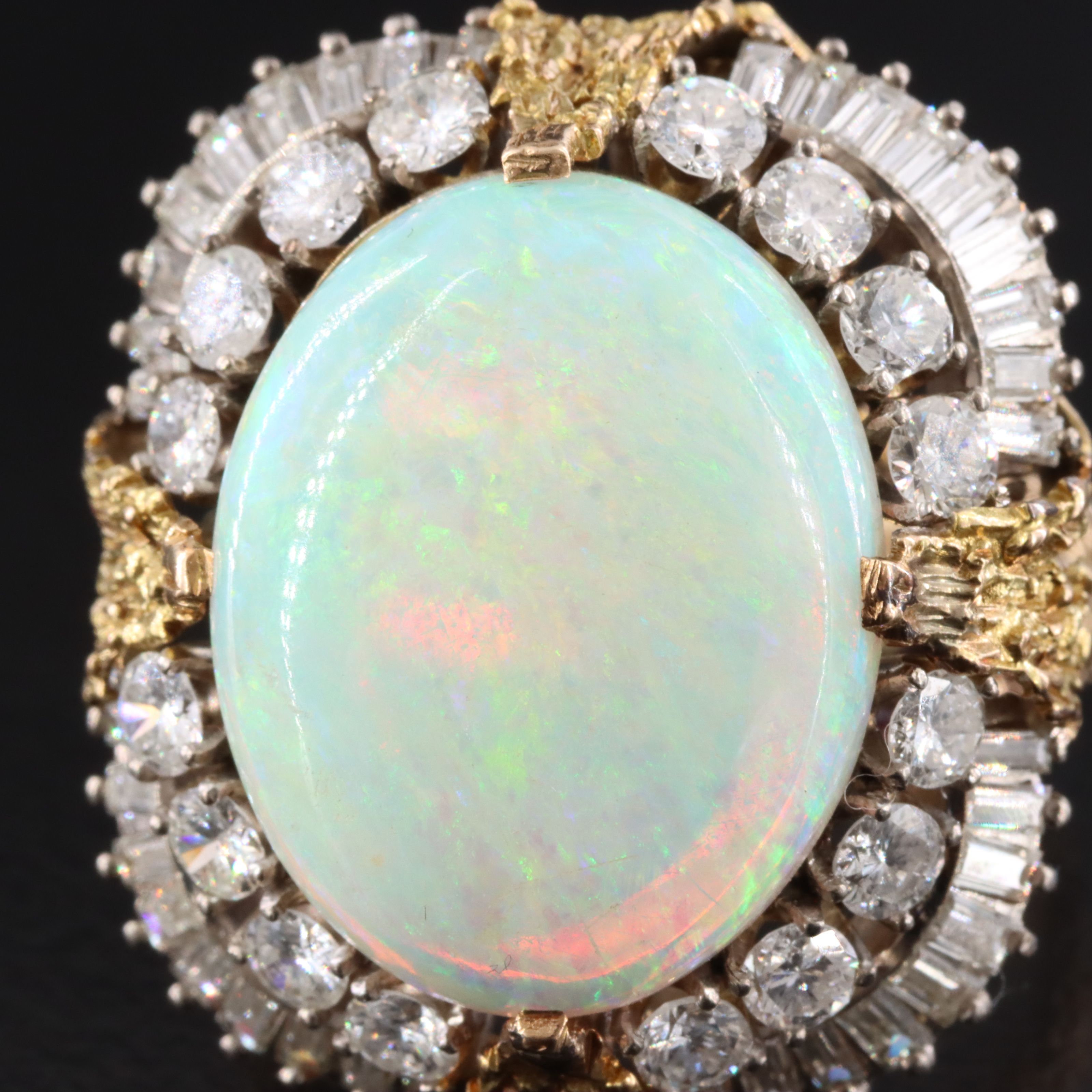 14K Opal and Diamond Ring