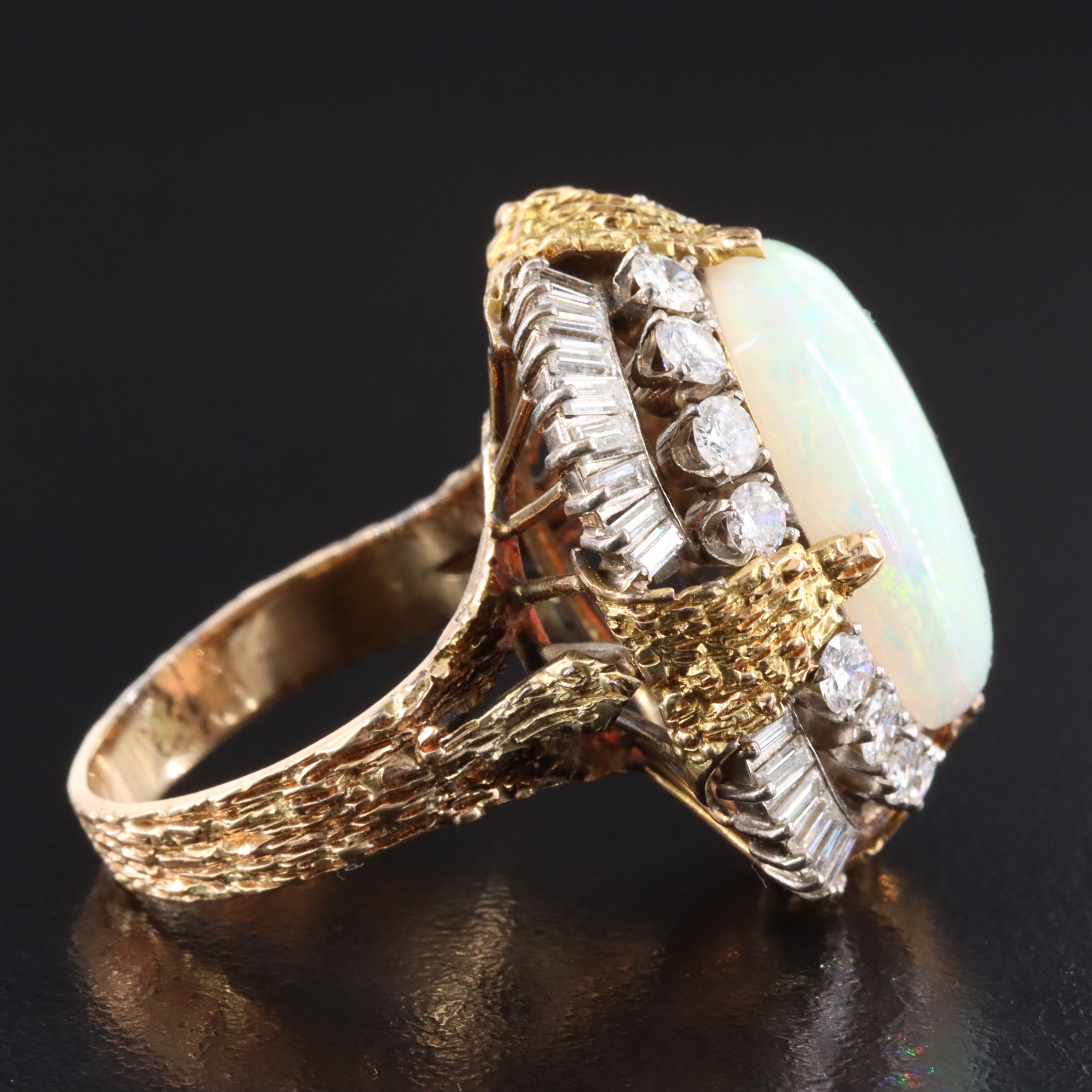 14K Opal and Diamond Ring