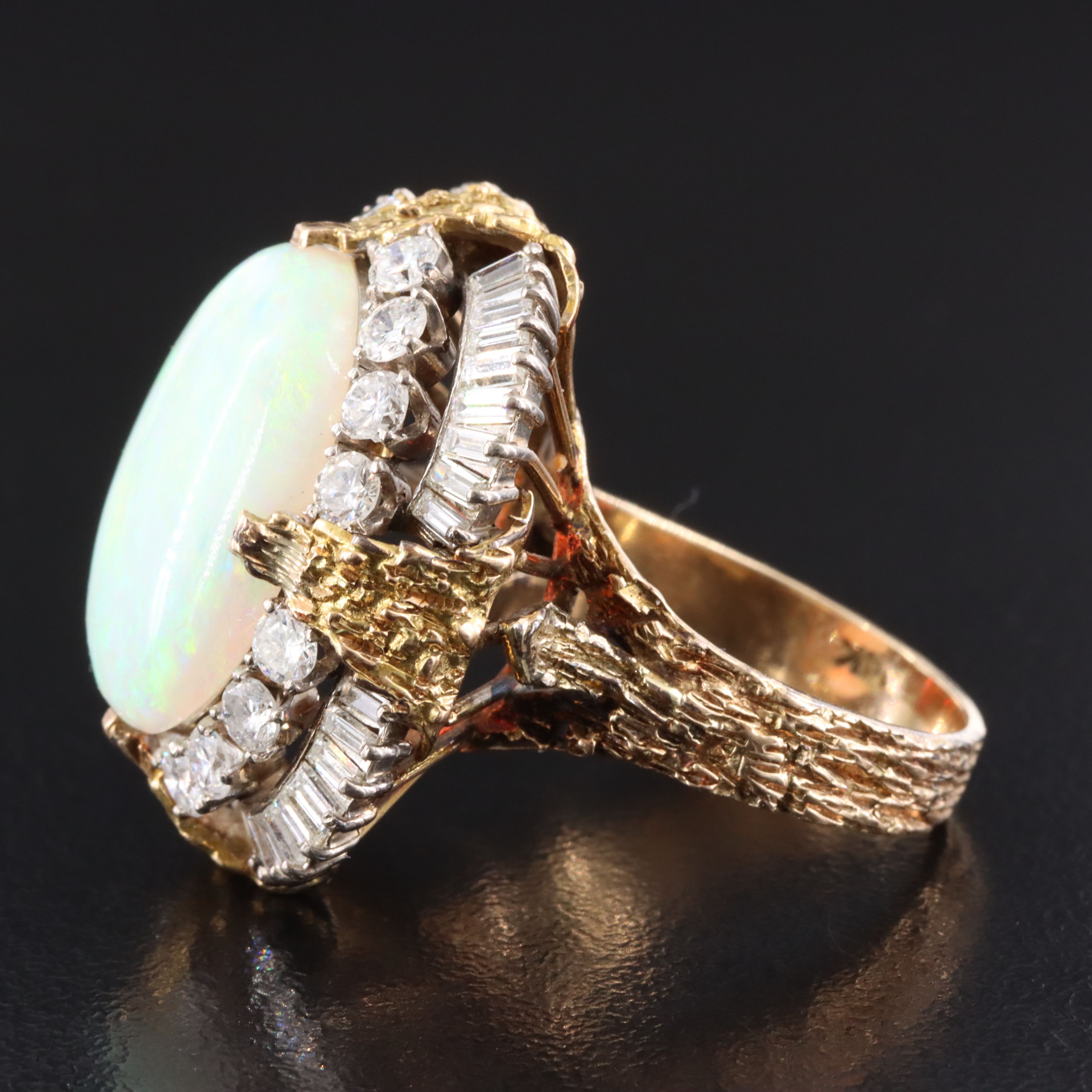 14K Opal and Diamond Ring