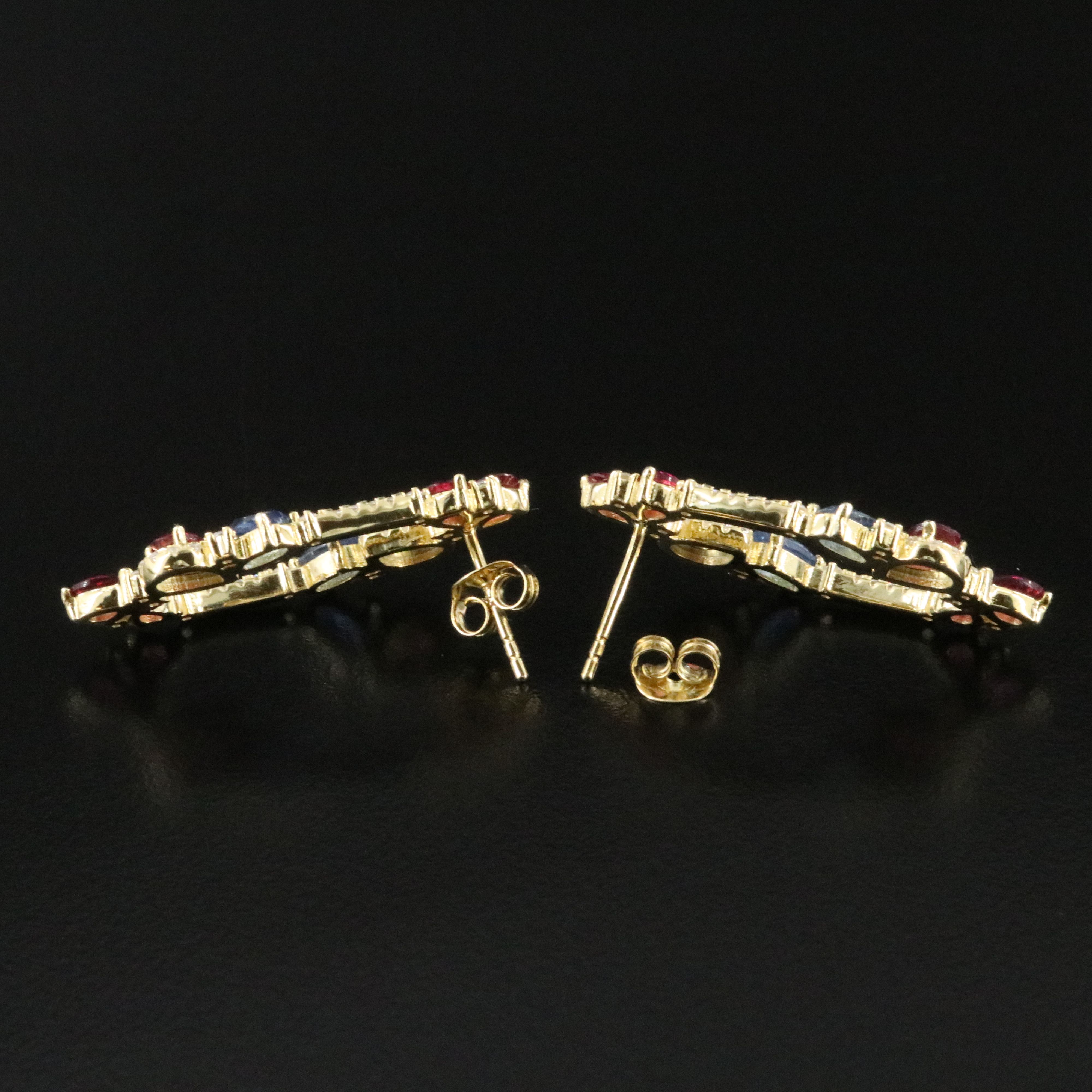 Sterling Kyanite, Rhodolite Garnet and CZ Loop Earrings