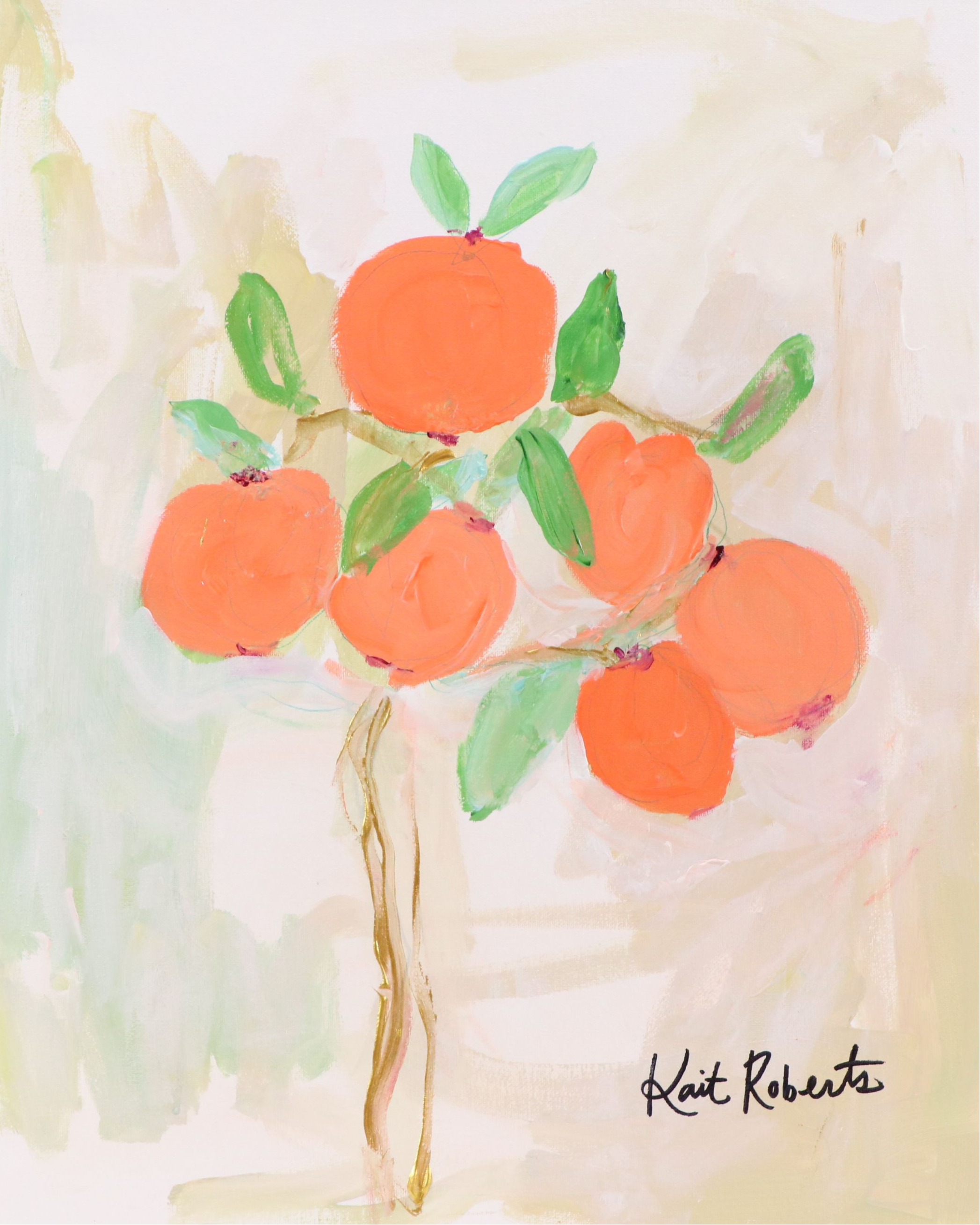 Kait Roberts Floral Acrylic Painting "Clementine," 2025
