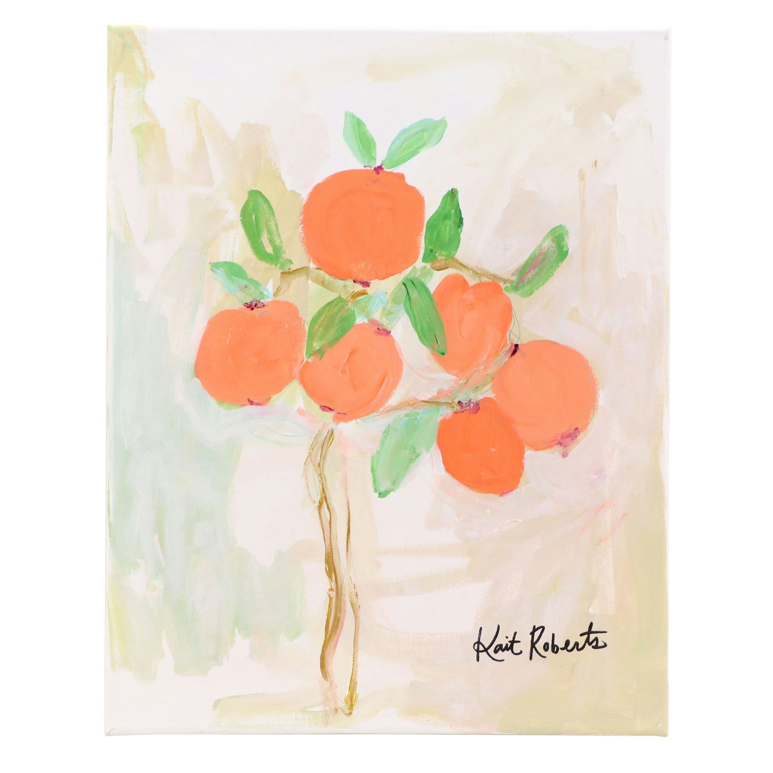 Kait Roberts Floral Acrylic Painting "Clementine," 2025
