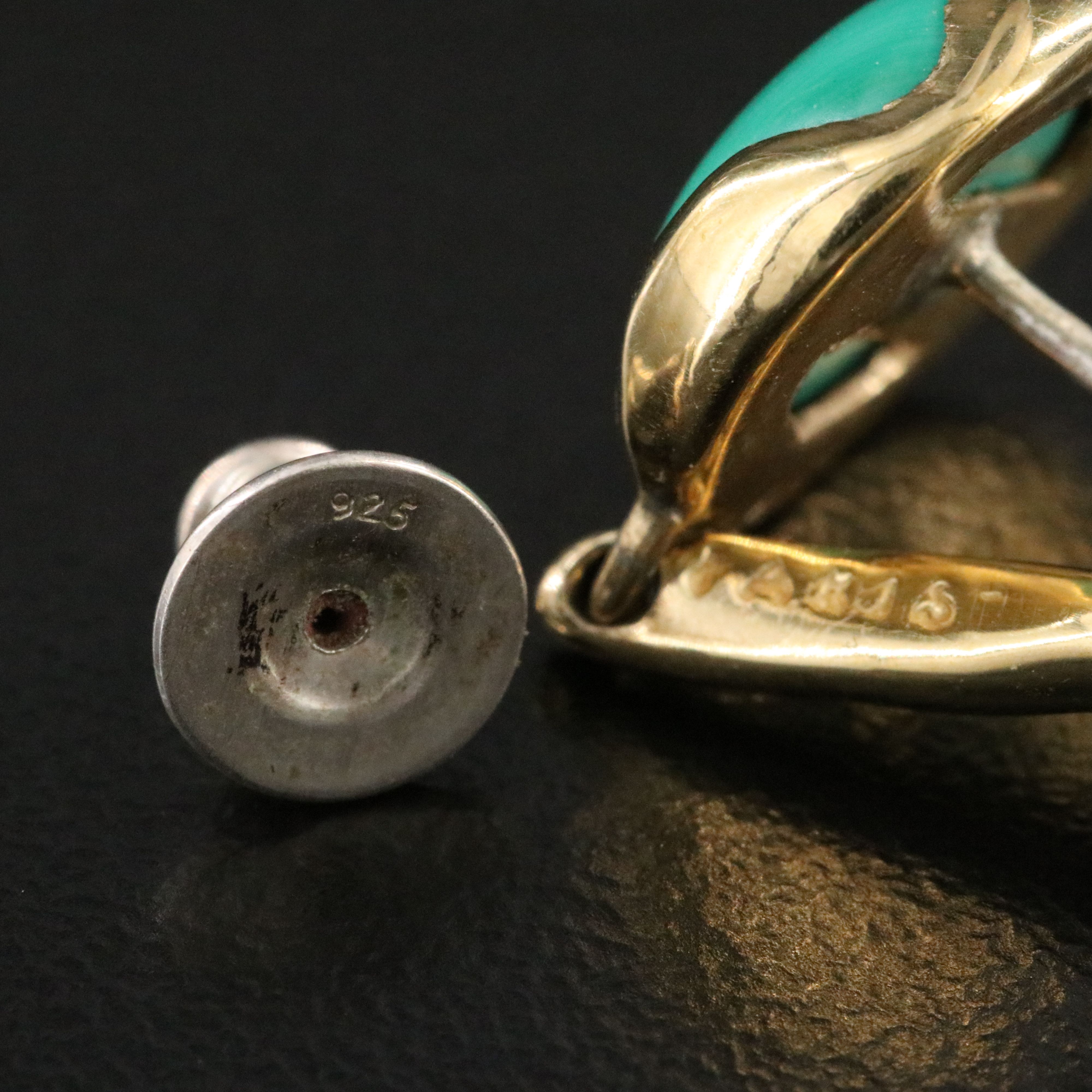 Pearl and Malachite Drop Earrings