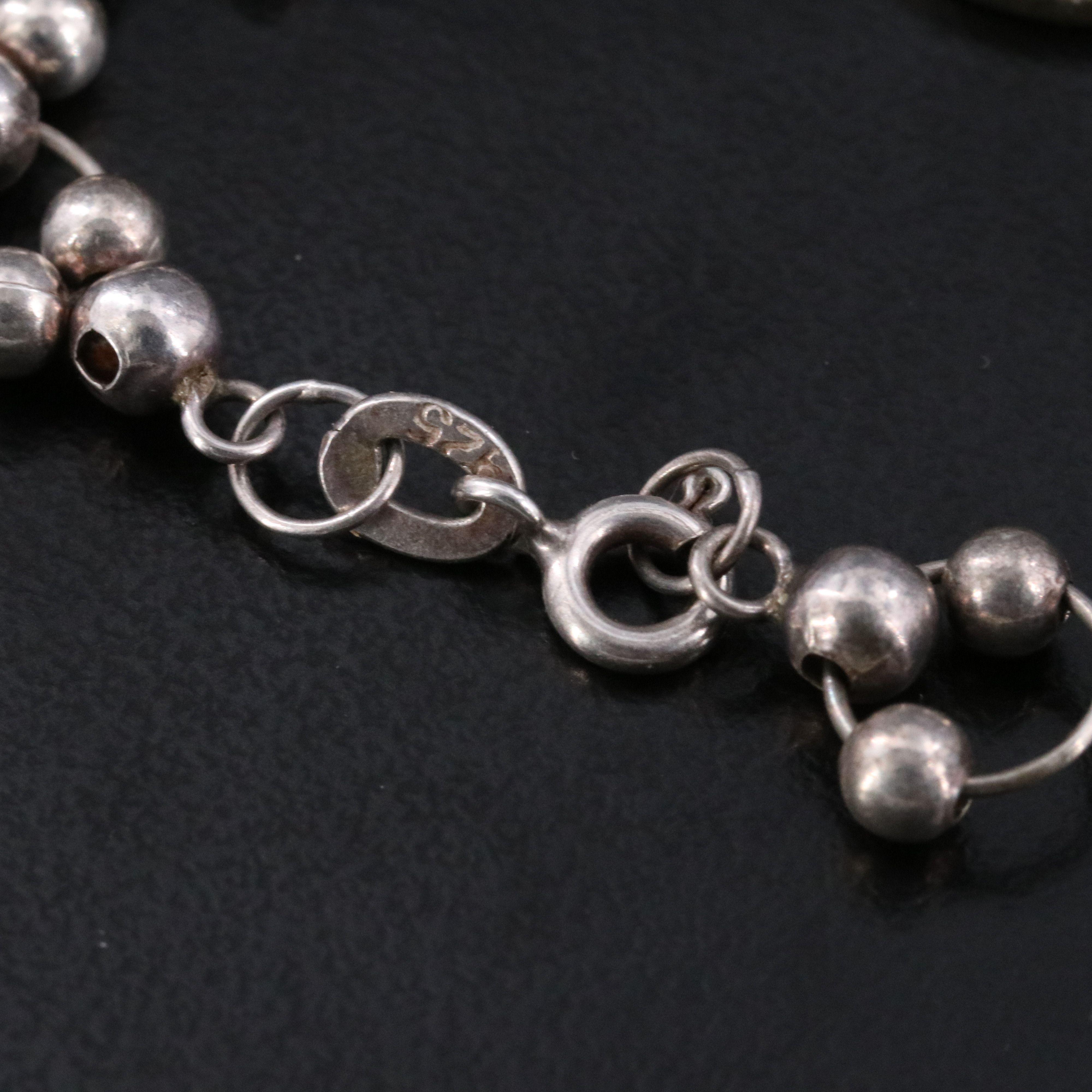 Sterling Diamond and CZ Rings and Bead Link Bracelet