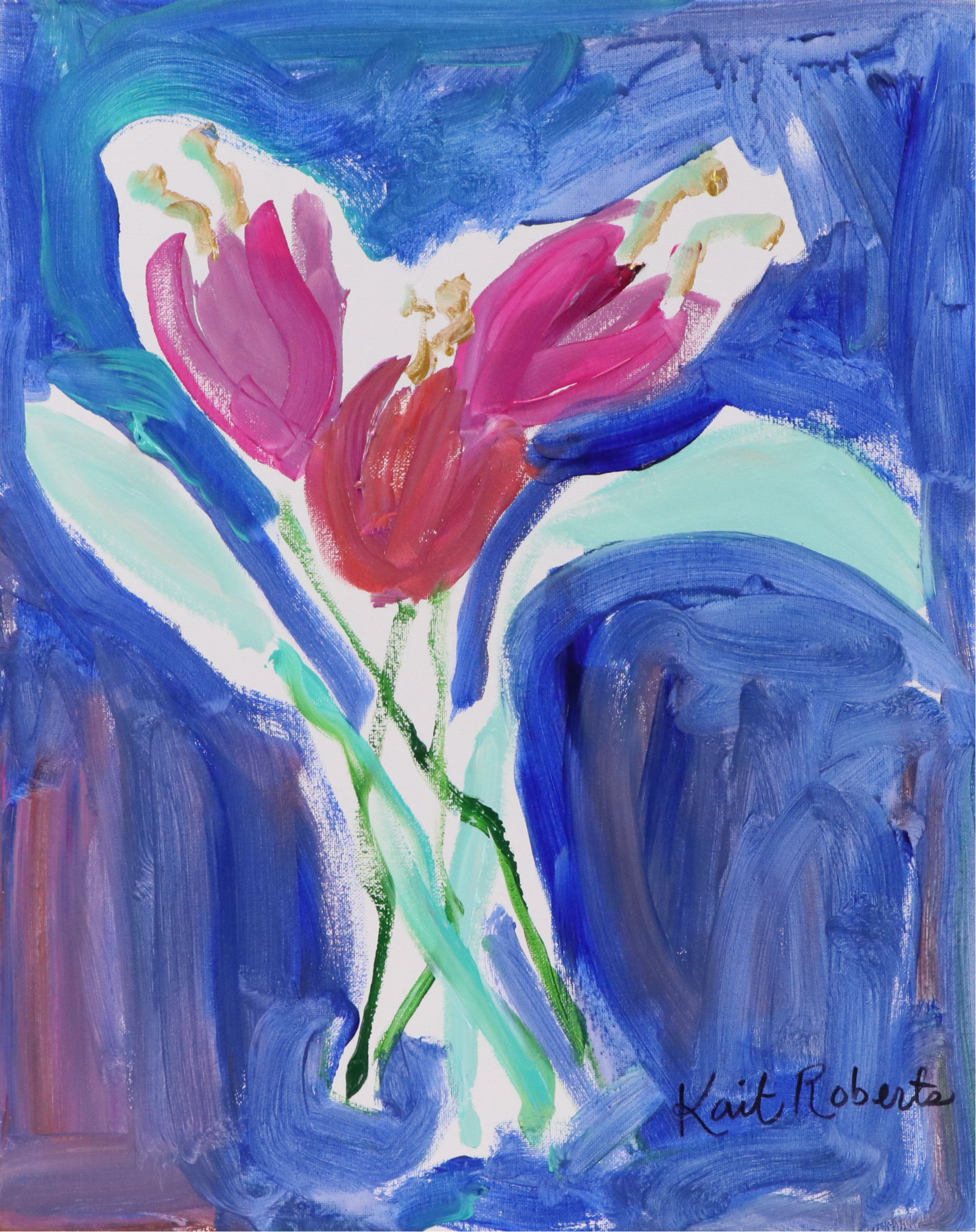 Kait Roberts Floral Acrylic Painting "Let Us Dance in Style," 2025