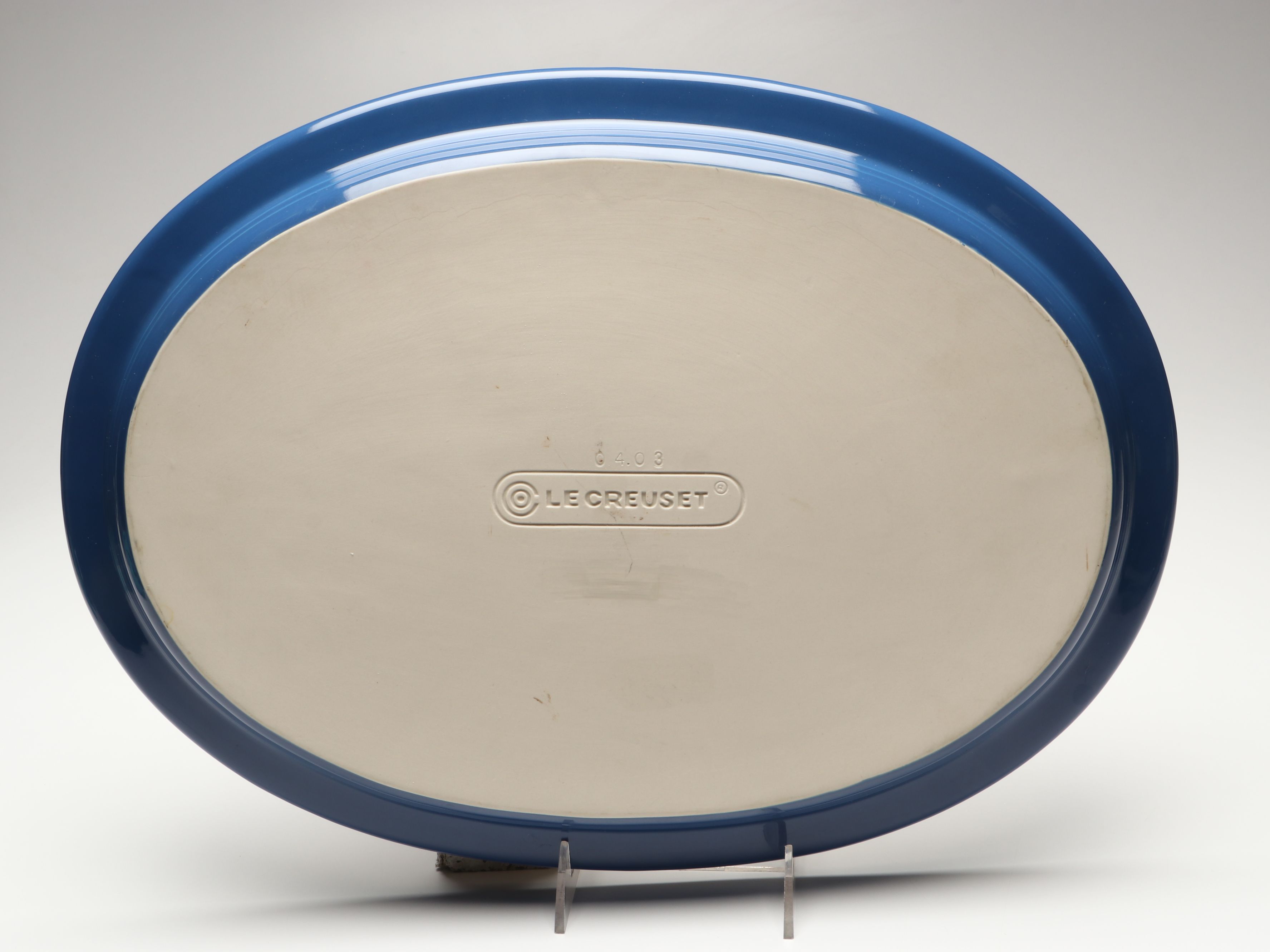 Le Creuset Blue French Ceramic Oval Serving Platter, 2004