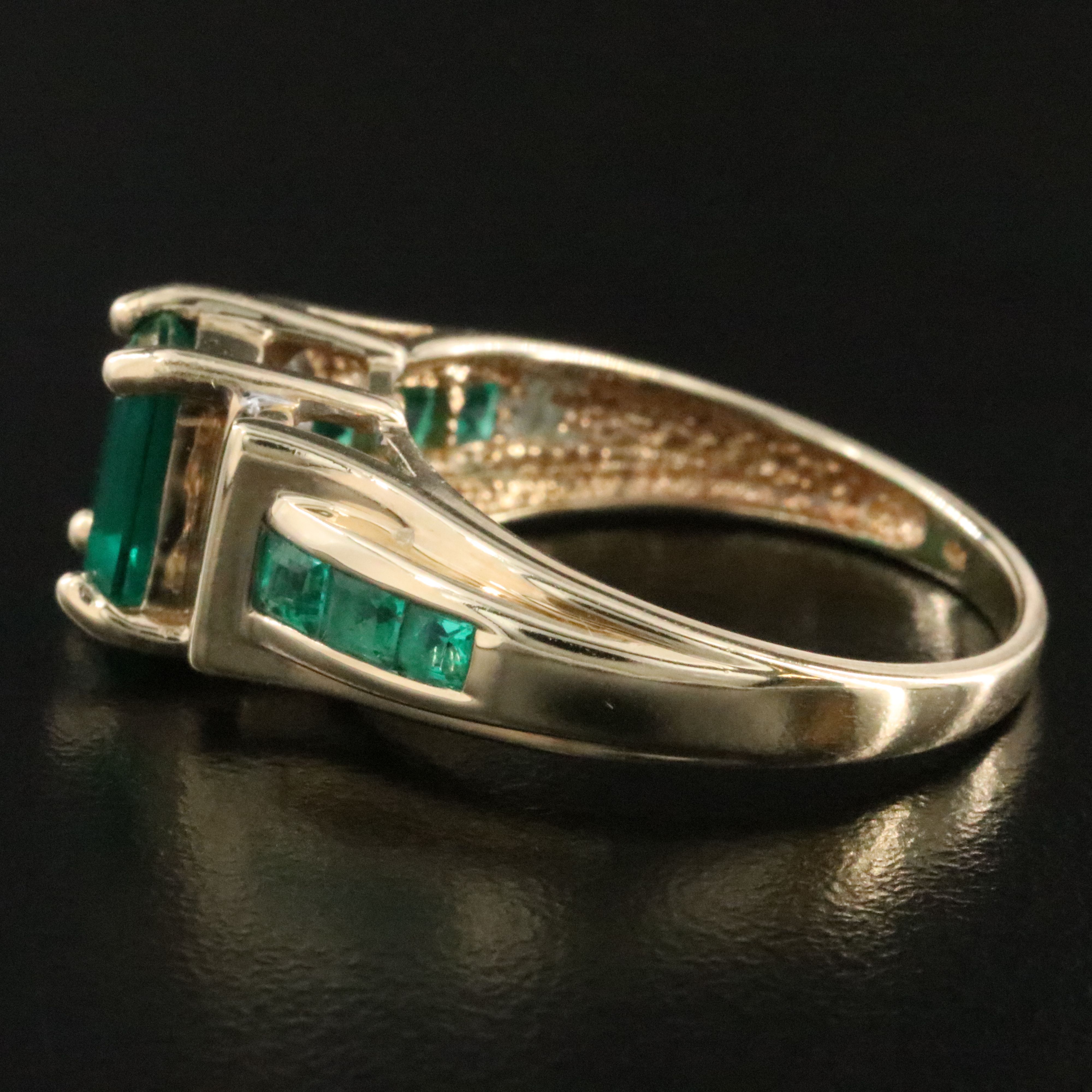 10K Emerald and Diamond Ring