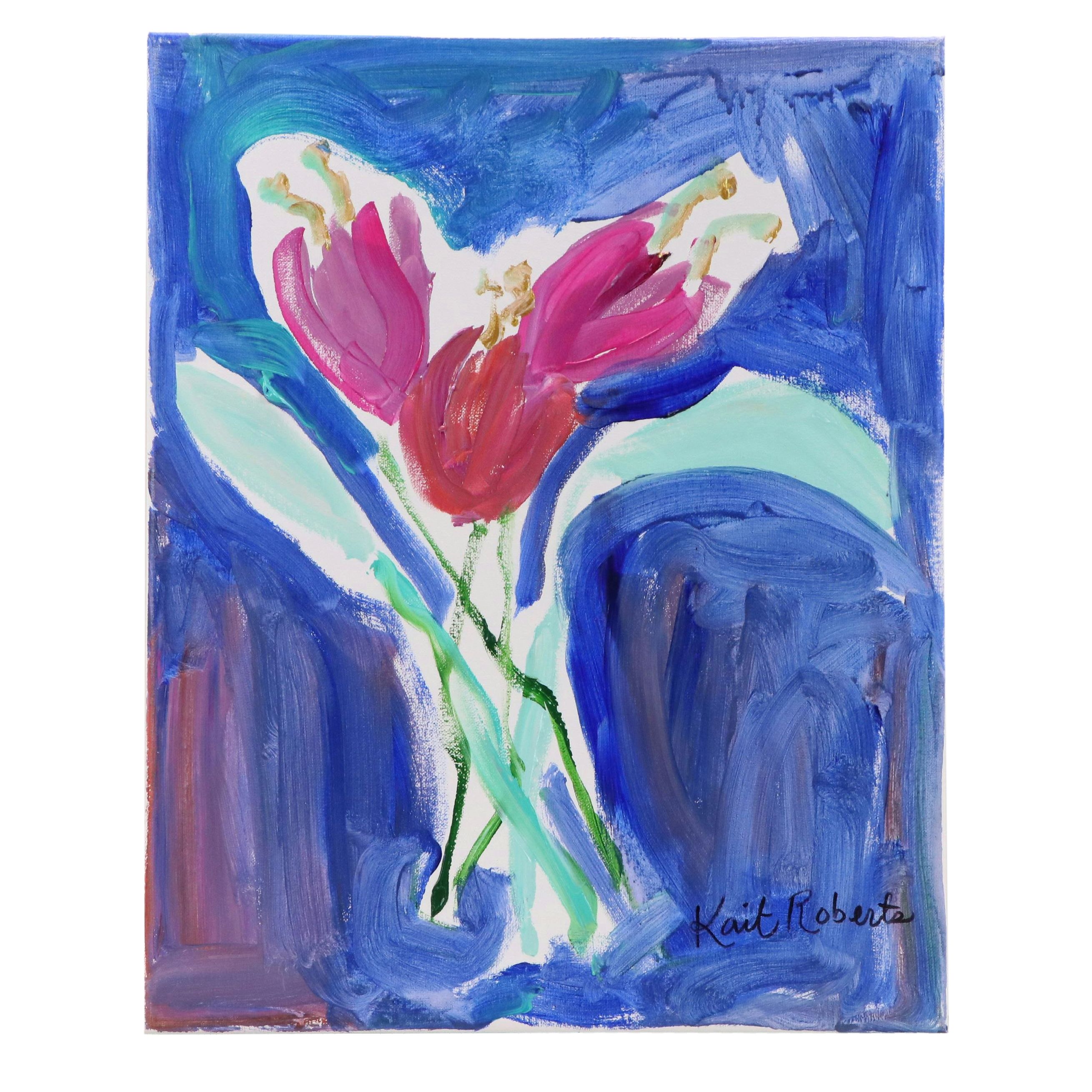 Kait Roberts Floral Acrylic Painting "Let Us Dance in Style," 2025