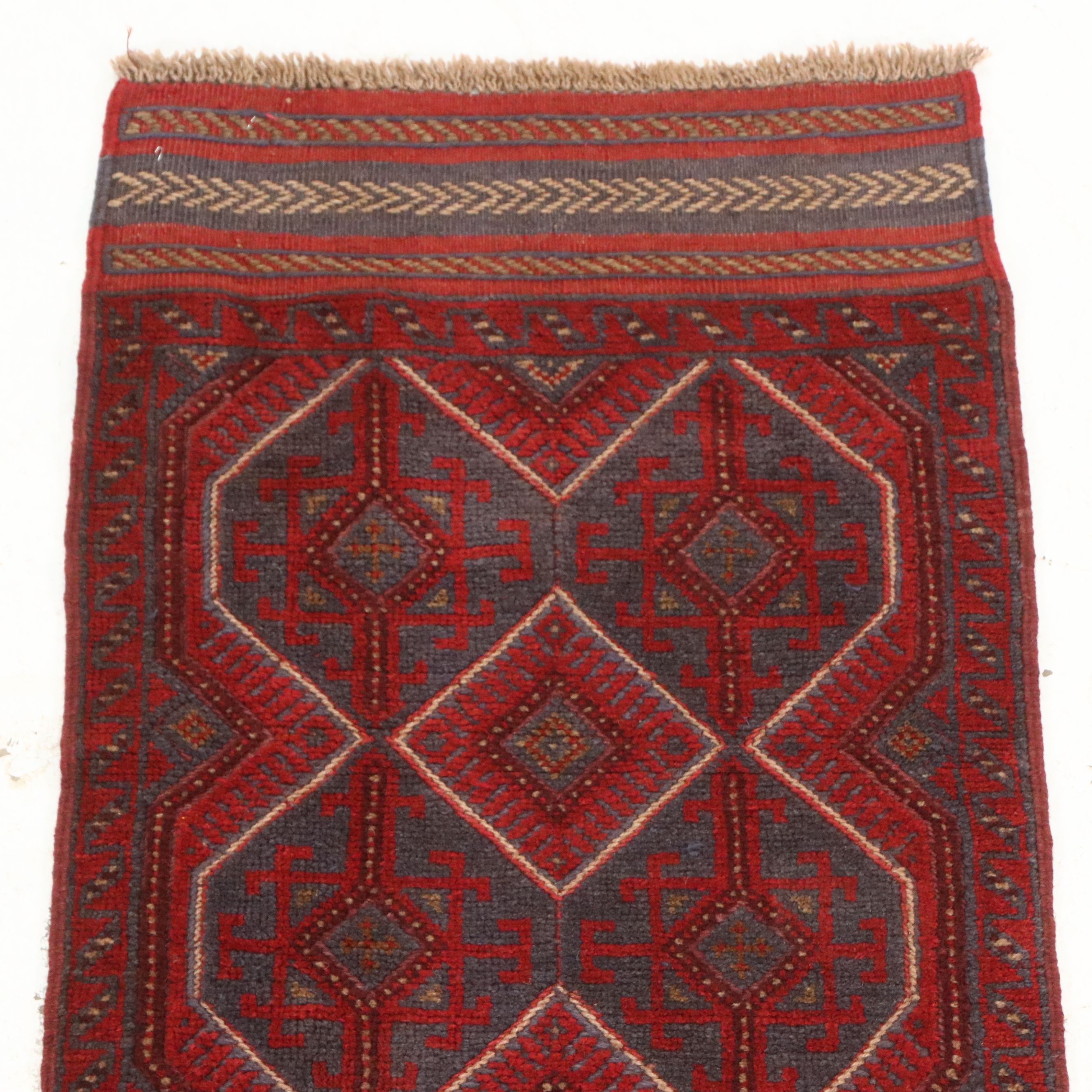 1'11 x 7'7 Handmade Afghan Mashwani Carpet Runner