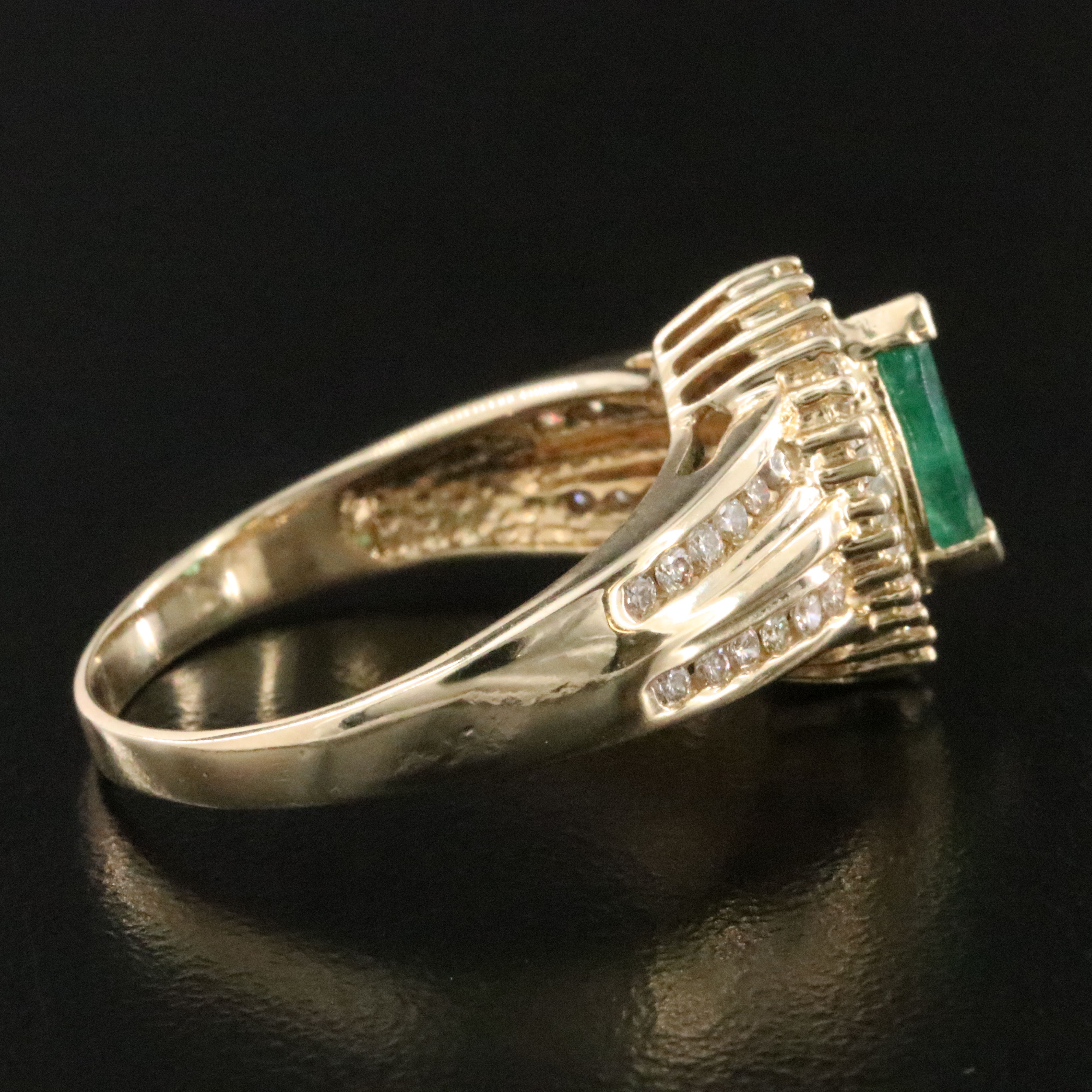 14K Emerald and Diamond Ring