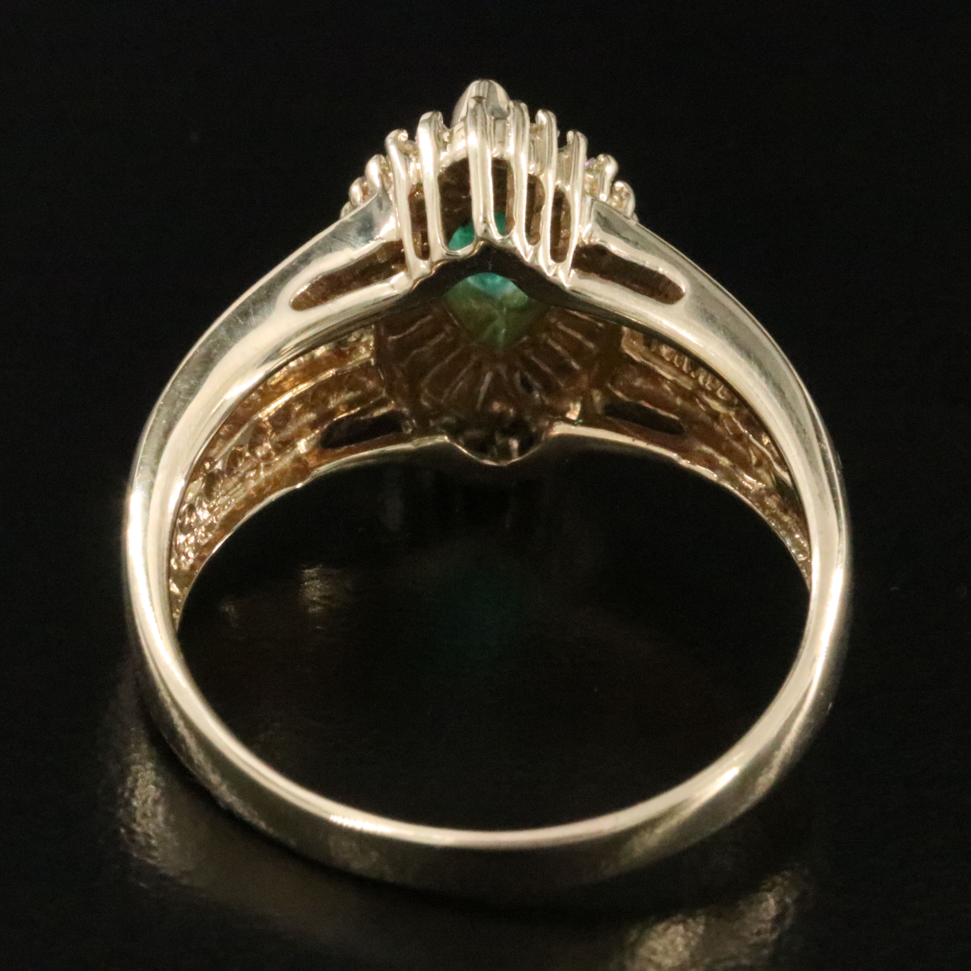 14K Emerald and Diamond Ring