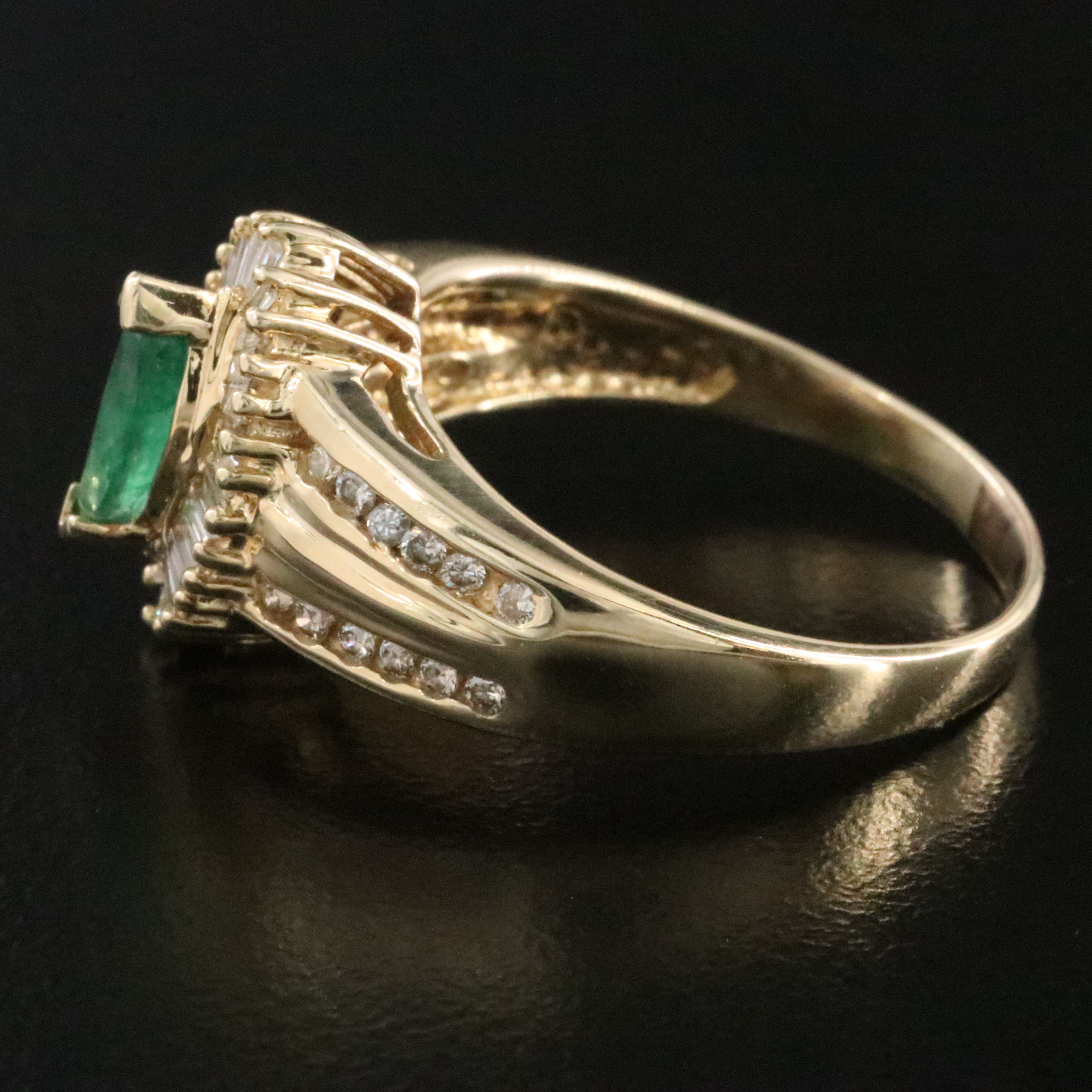 14K Emerald and Diamond Ring