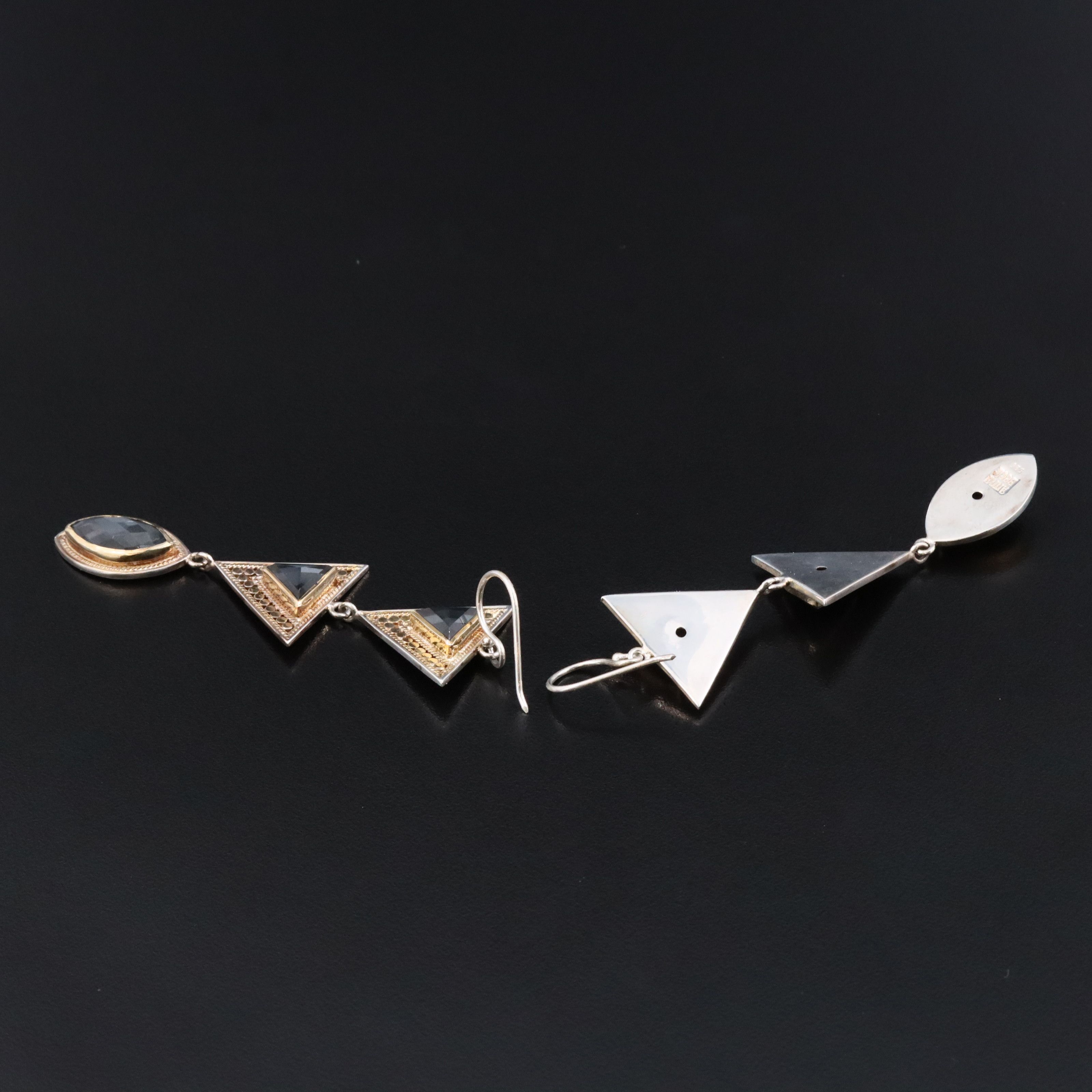 Anna Beck Sterling Quartz Doublet Triple Drop Earrings